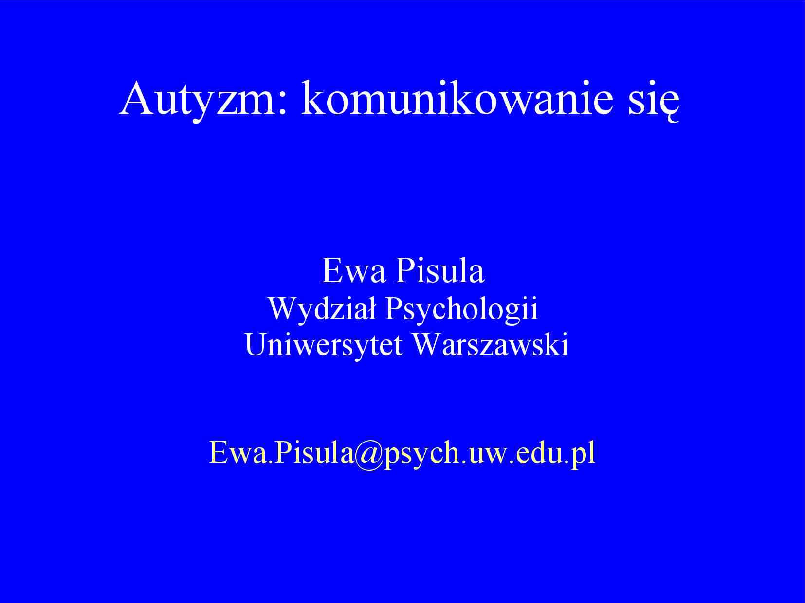 Autyzm: komunikowanie się - strona 1