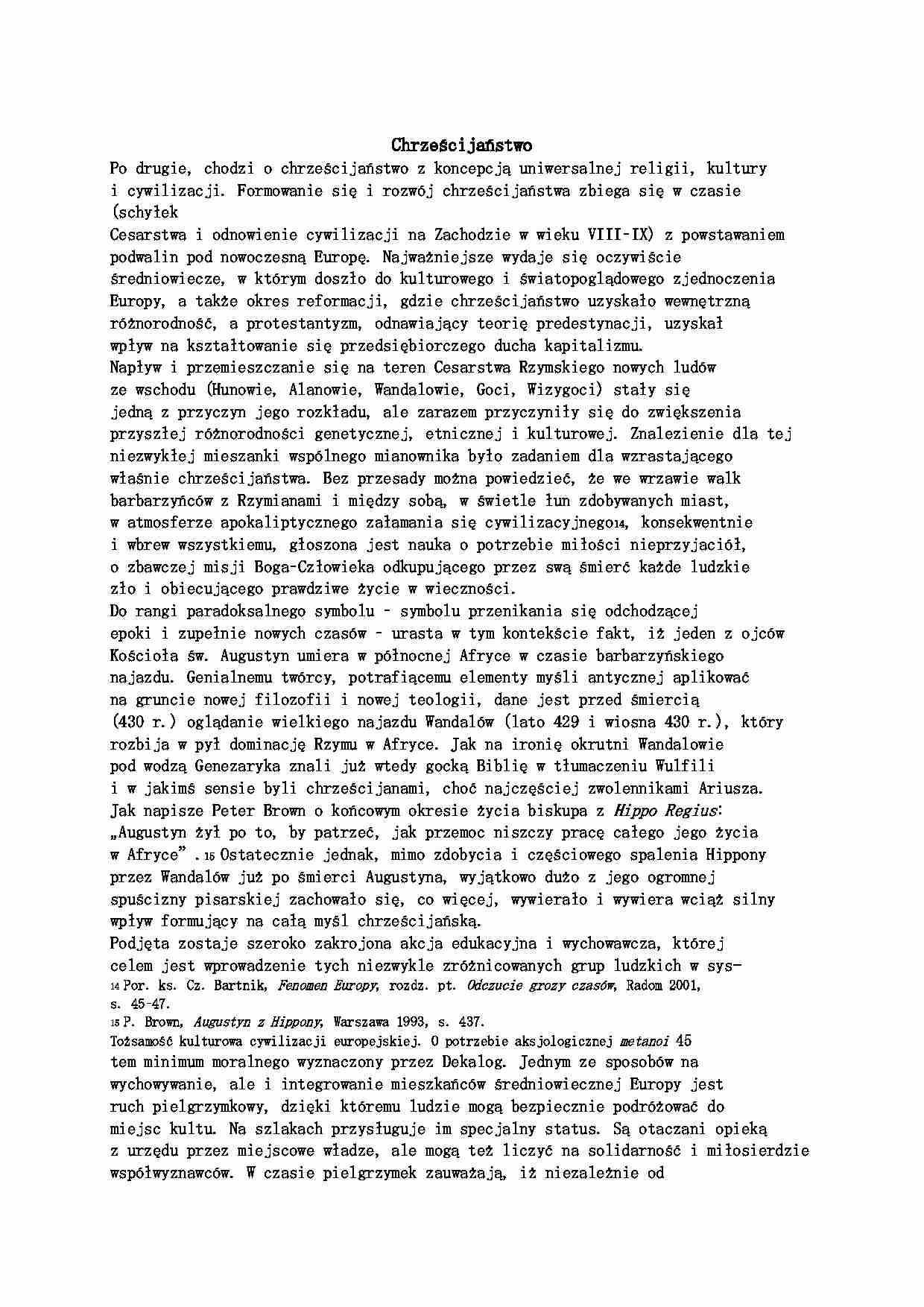 Podwaliny cywilizacji europejskiej - chrześcijaństwo - strona 1