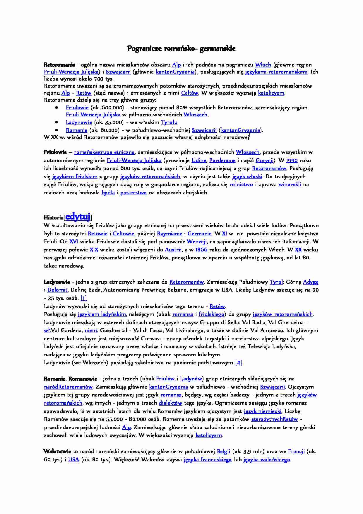 Pogranicze romańsko-germańskie - omówienie - strona 1