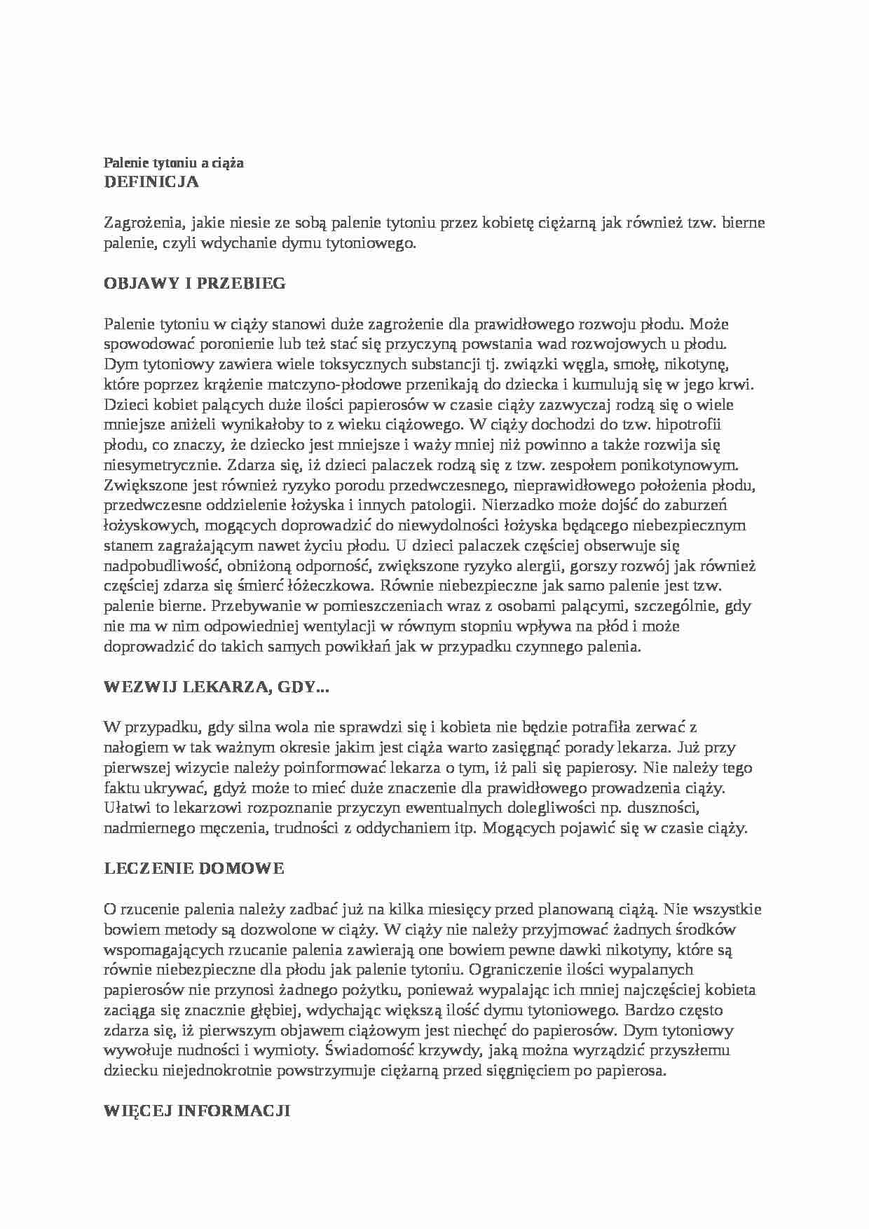 Palenie tytoniu, a ciąża. - strona 1