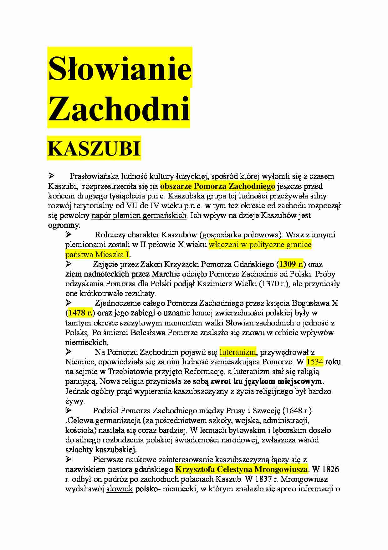 Słowianie zachodni - omówienie - strona 1