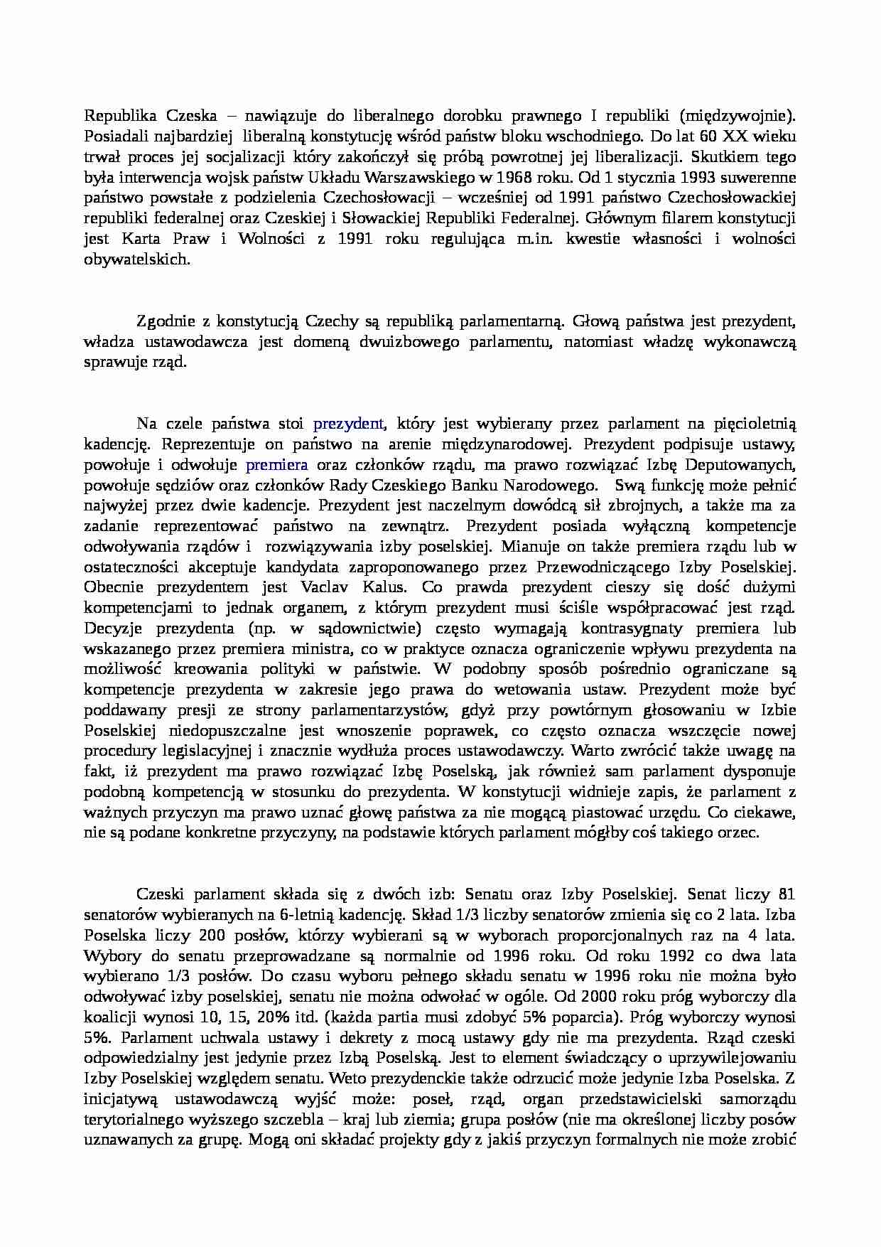 System polityczny Czech - strona 1