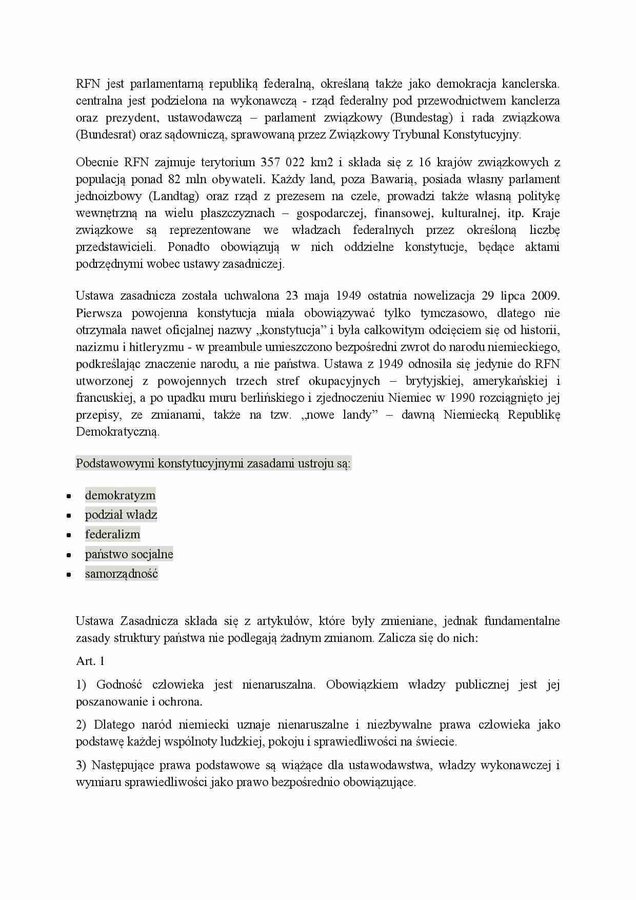 System polityczny RFN - strona 1