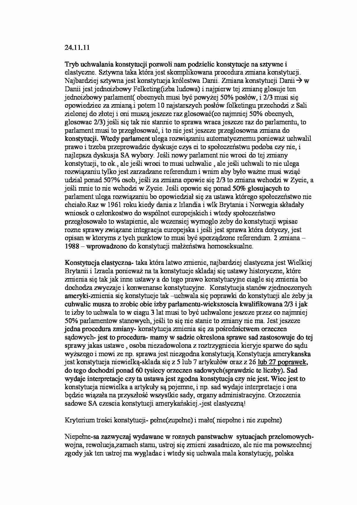 Tryb uchwalania konstytucji - wykład - strona 1