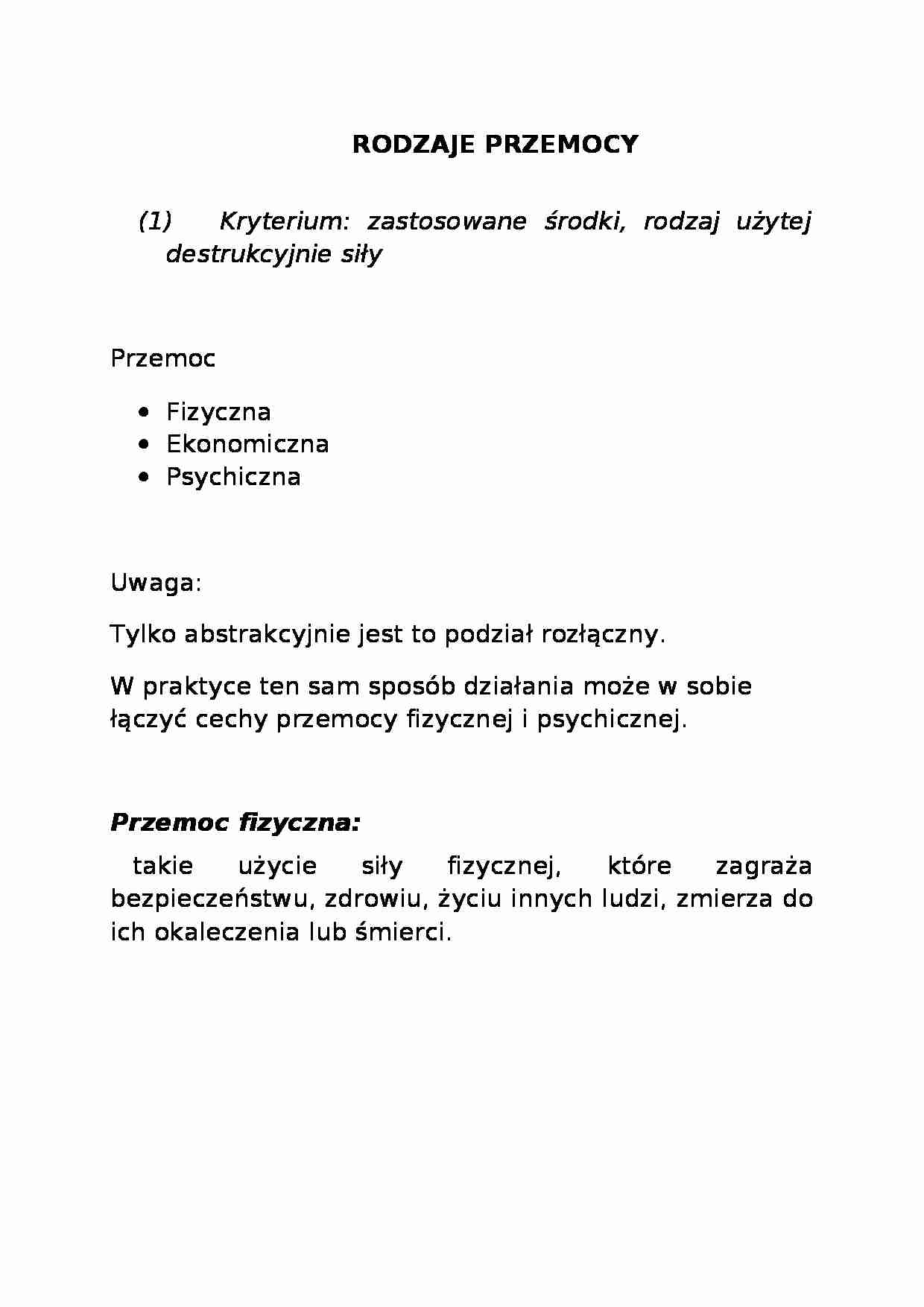 Rodzaje przemocy - strona 1
