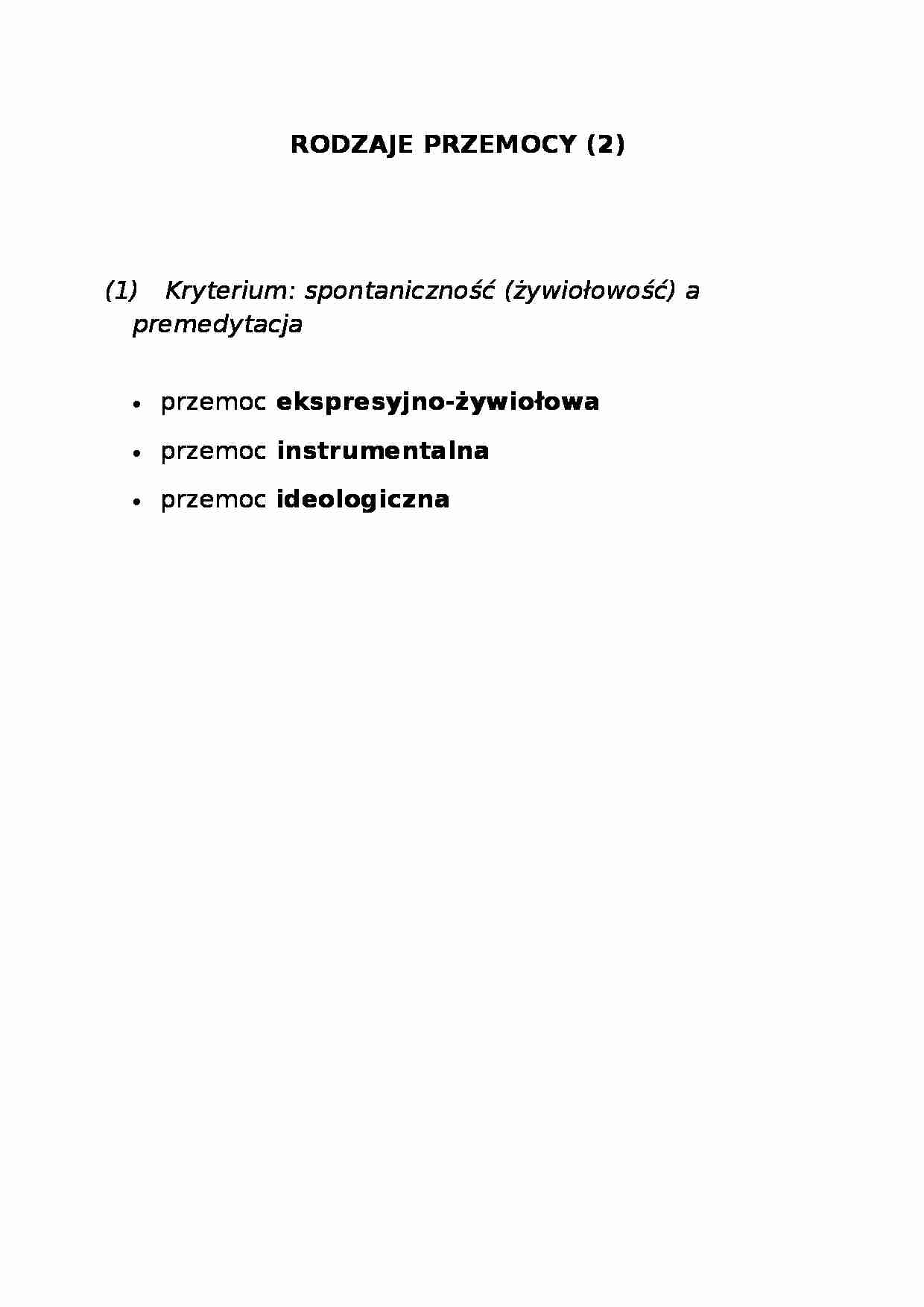 Rodzaje przemocy - cd - strona 1