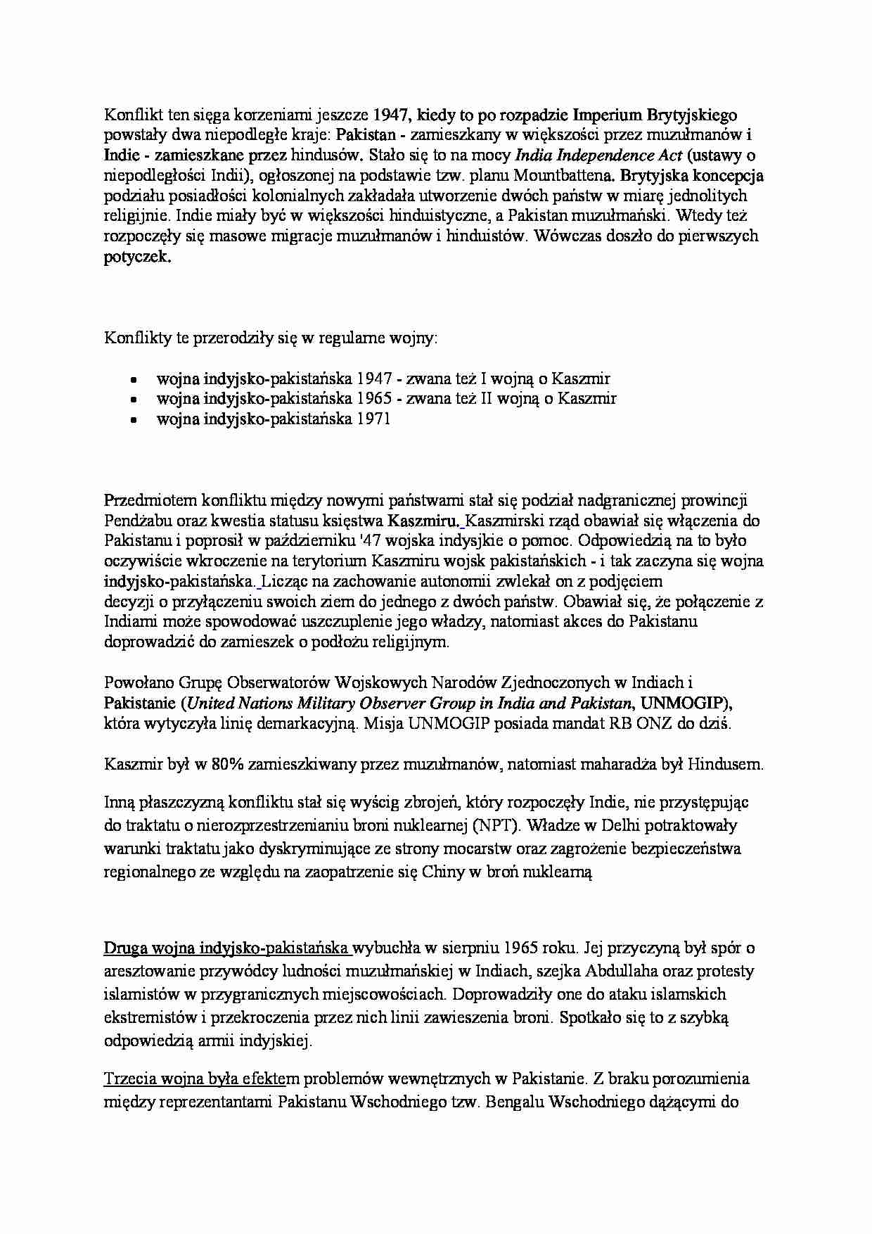 Indie - konflikty - omówienie - strona 1