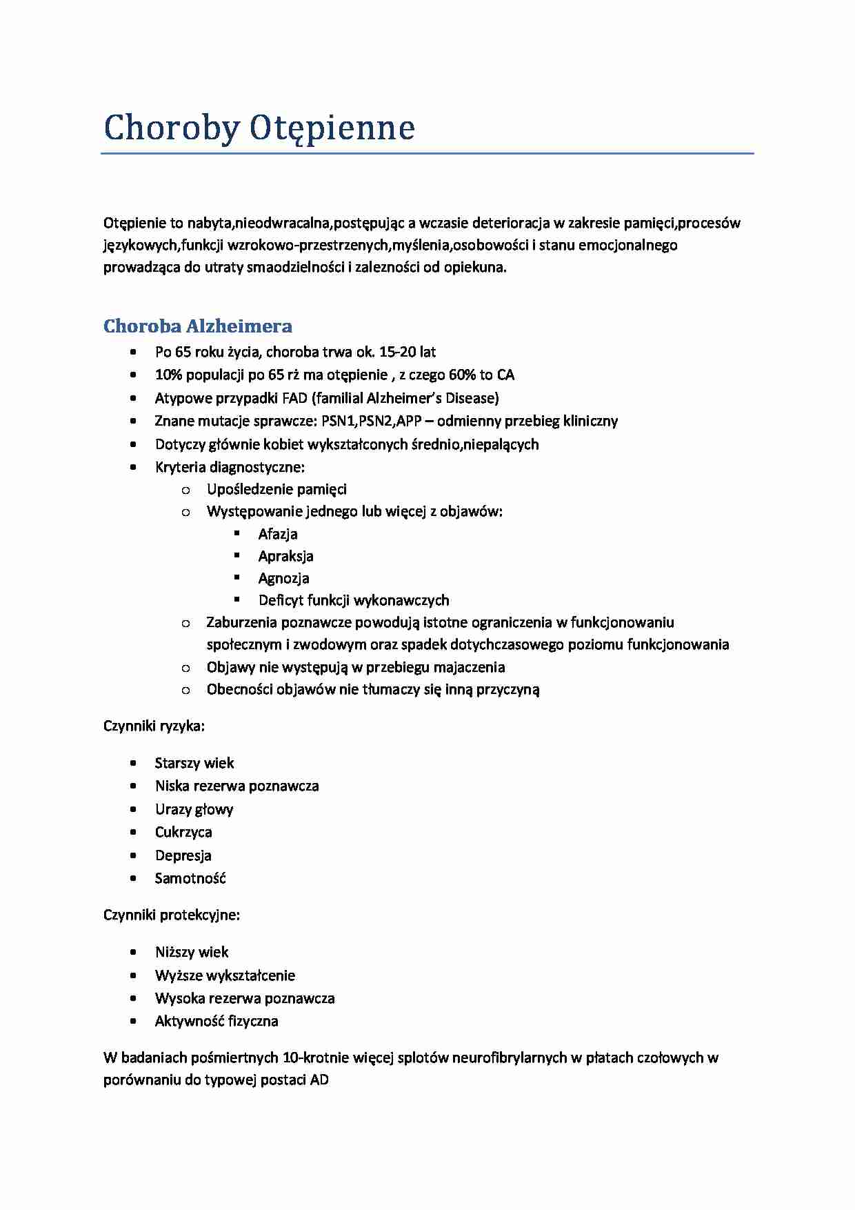 Choroby otępienne - strona 1