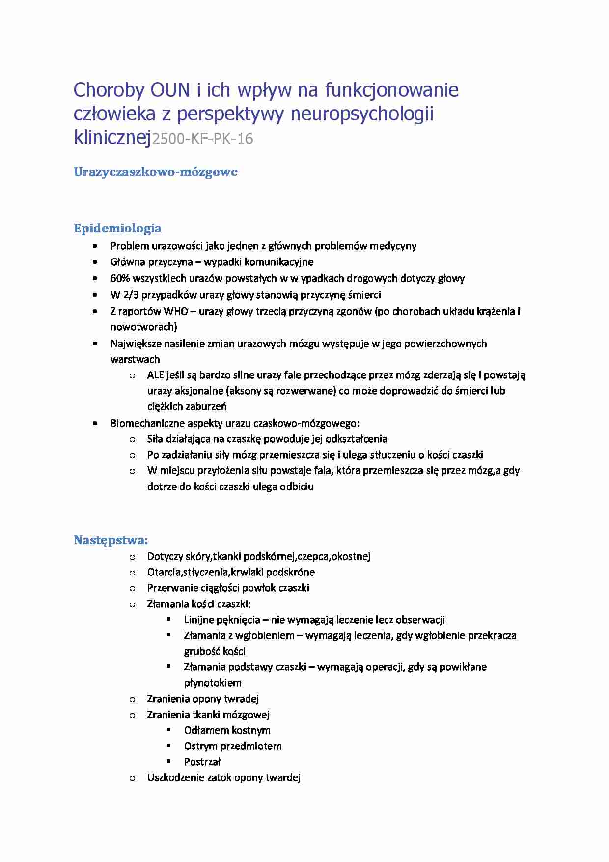 Urazy czaszkowo-mózgowe - strona 1