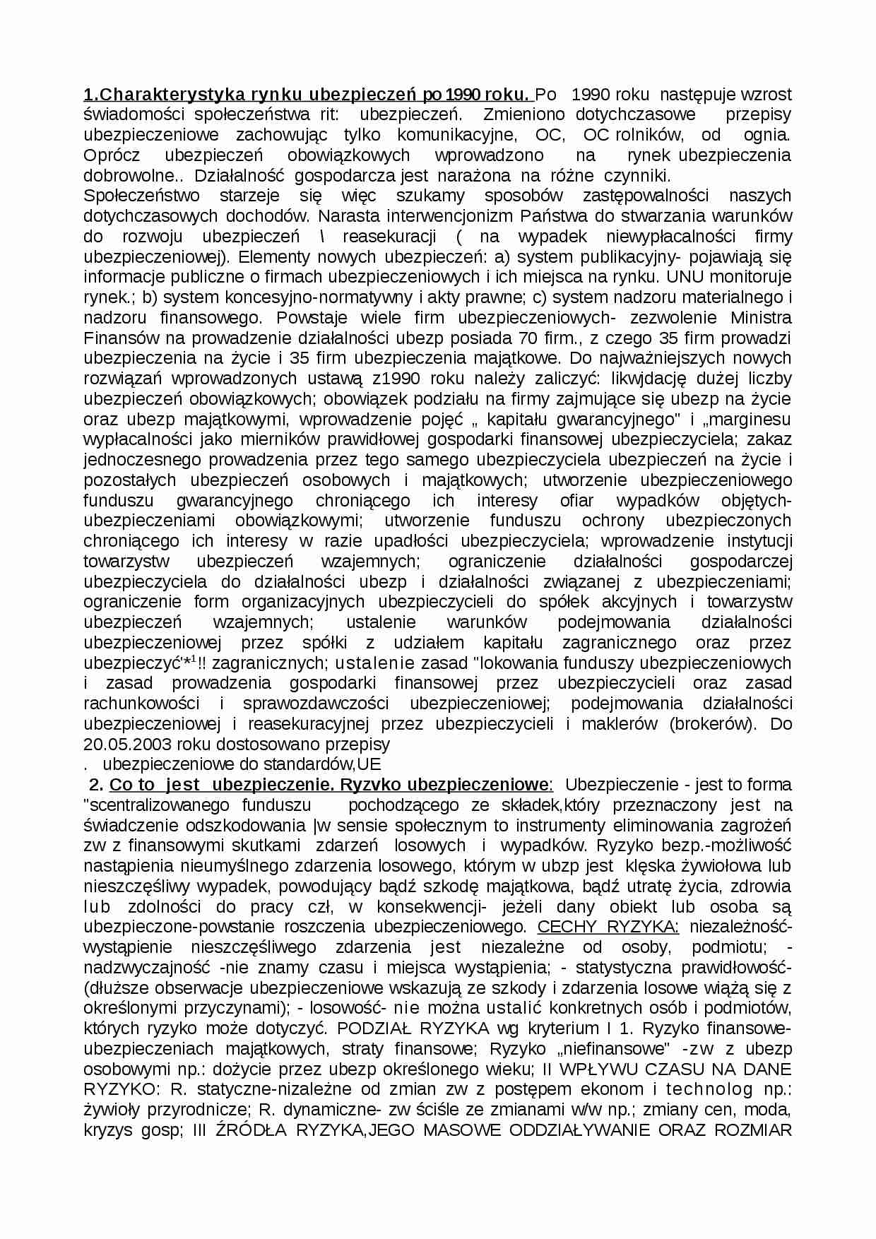 Ubezpieczenia - pytania i odpowiedzi - strona 1