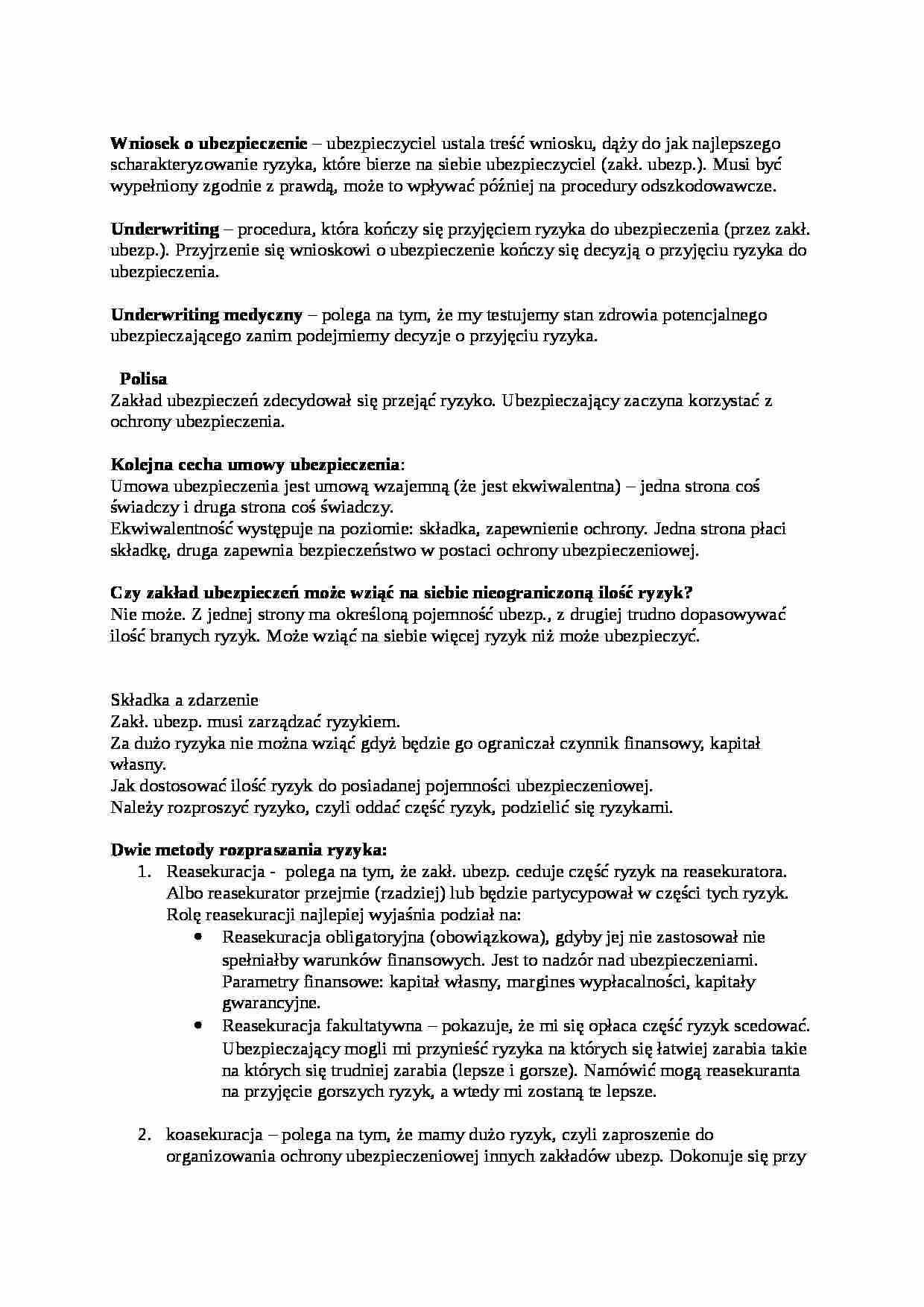 Ubezpieczenia i ryzyko - strona 1