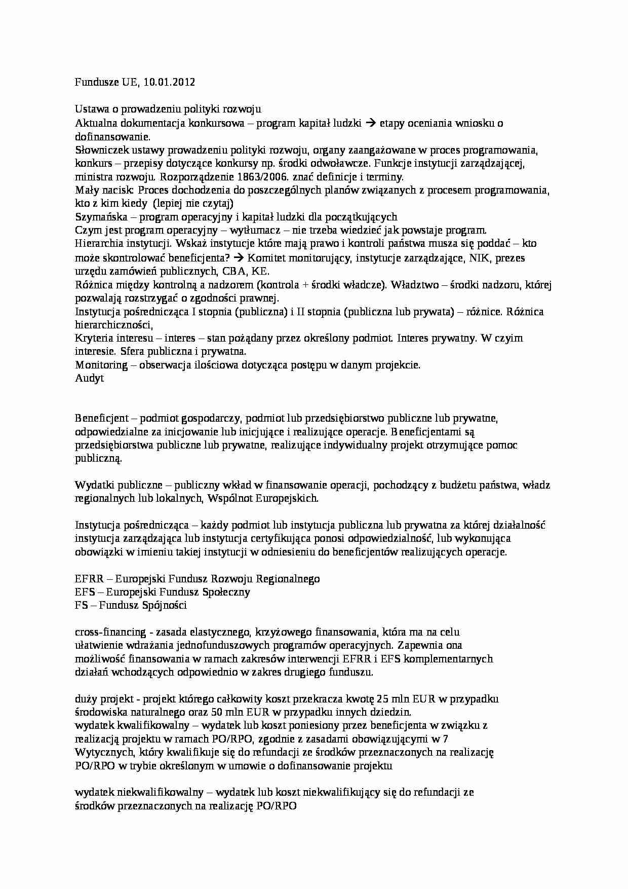 Fundusze Unijne - strona 1