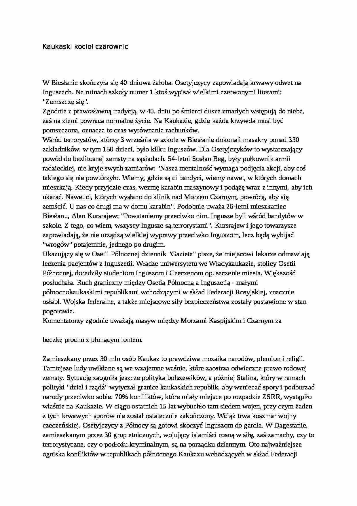 Kaukaski kocioł czarownic - strona 1