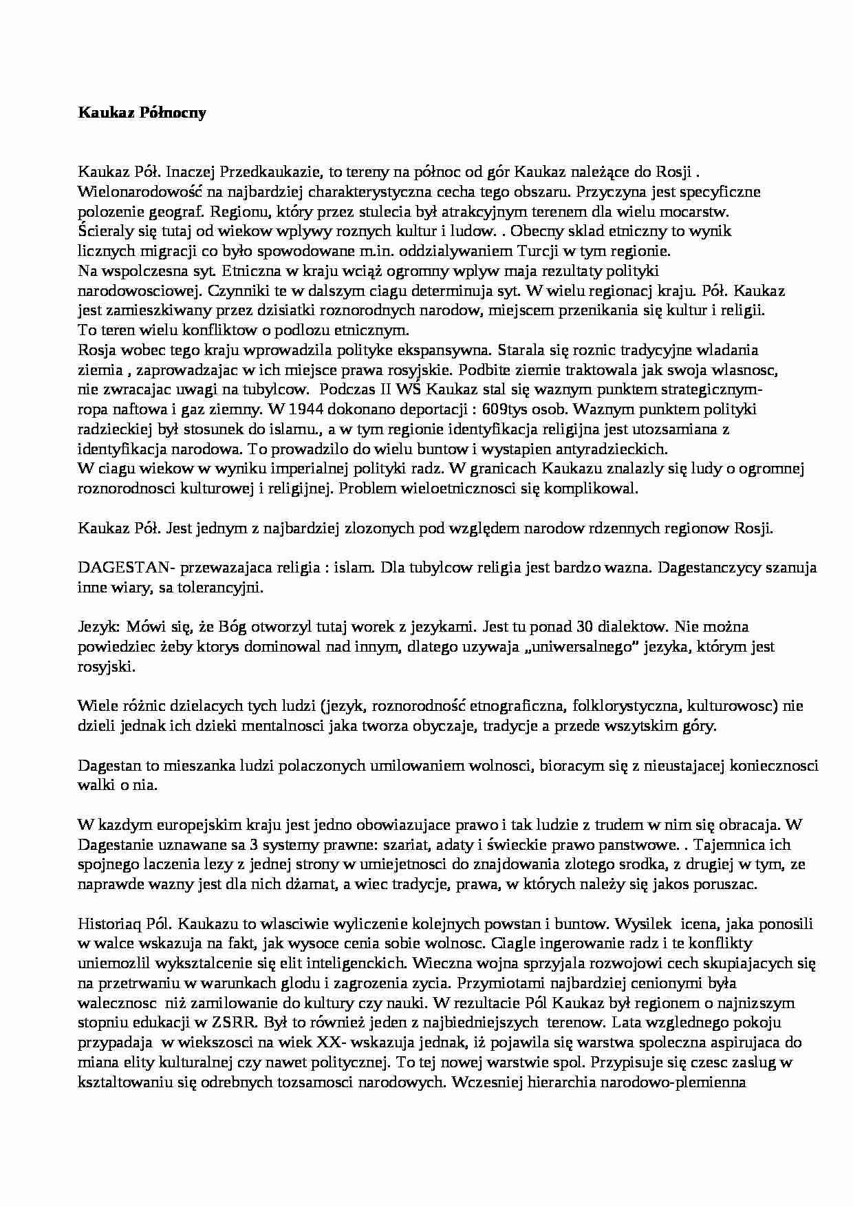 Kaukaz Polnocny - strona 1