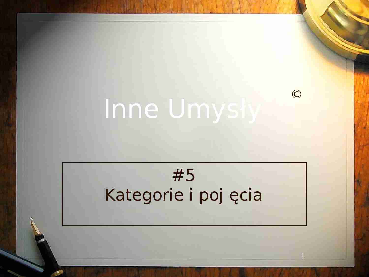 Kategorie i pojecia - wykład - strona 1