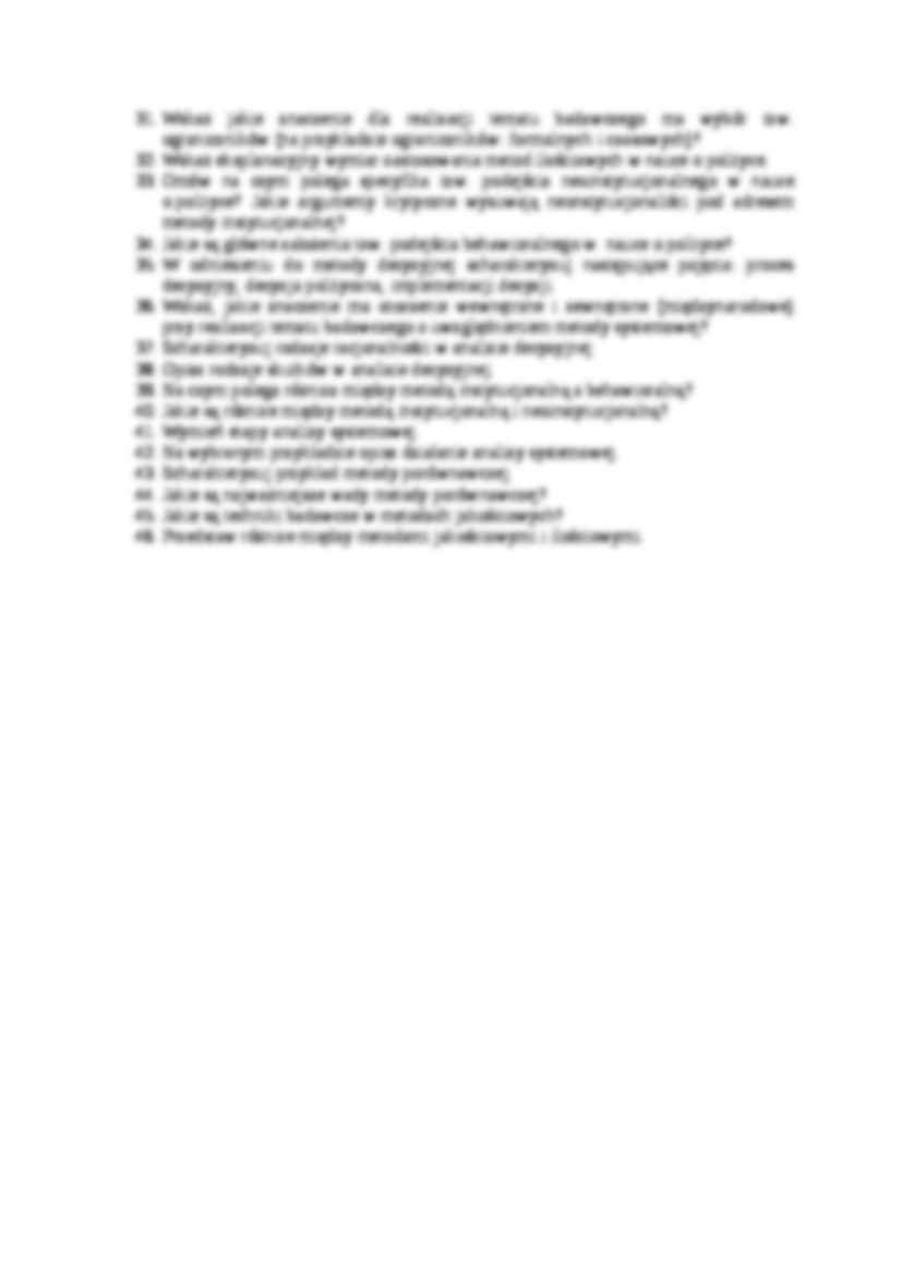 Pytania na kolokwium - Metodologia europeistyki - strona 2