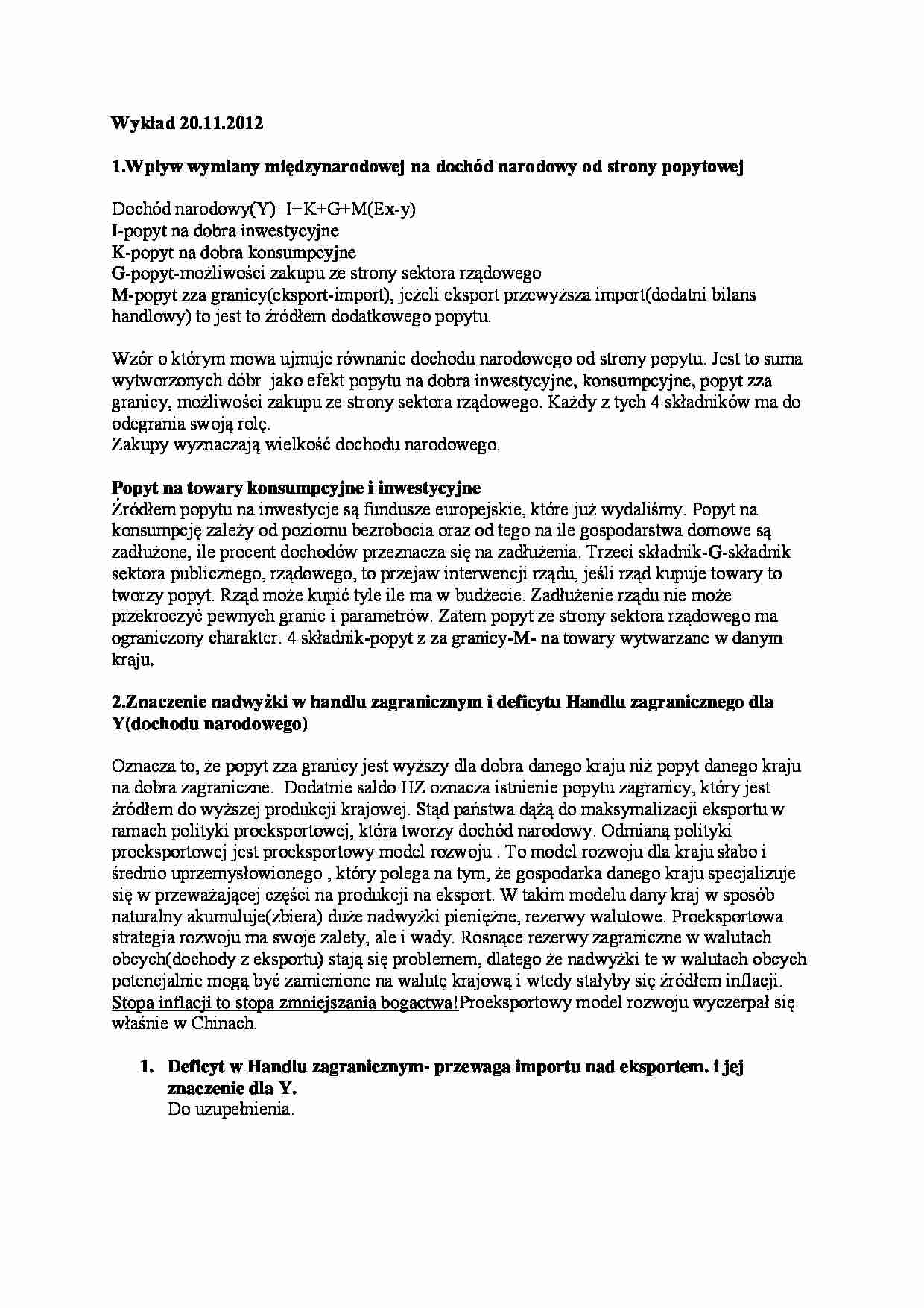 Wpływ wymiany międzynarodowej - strona 1