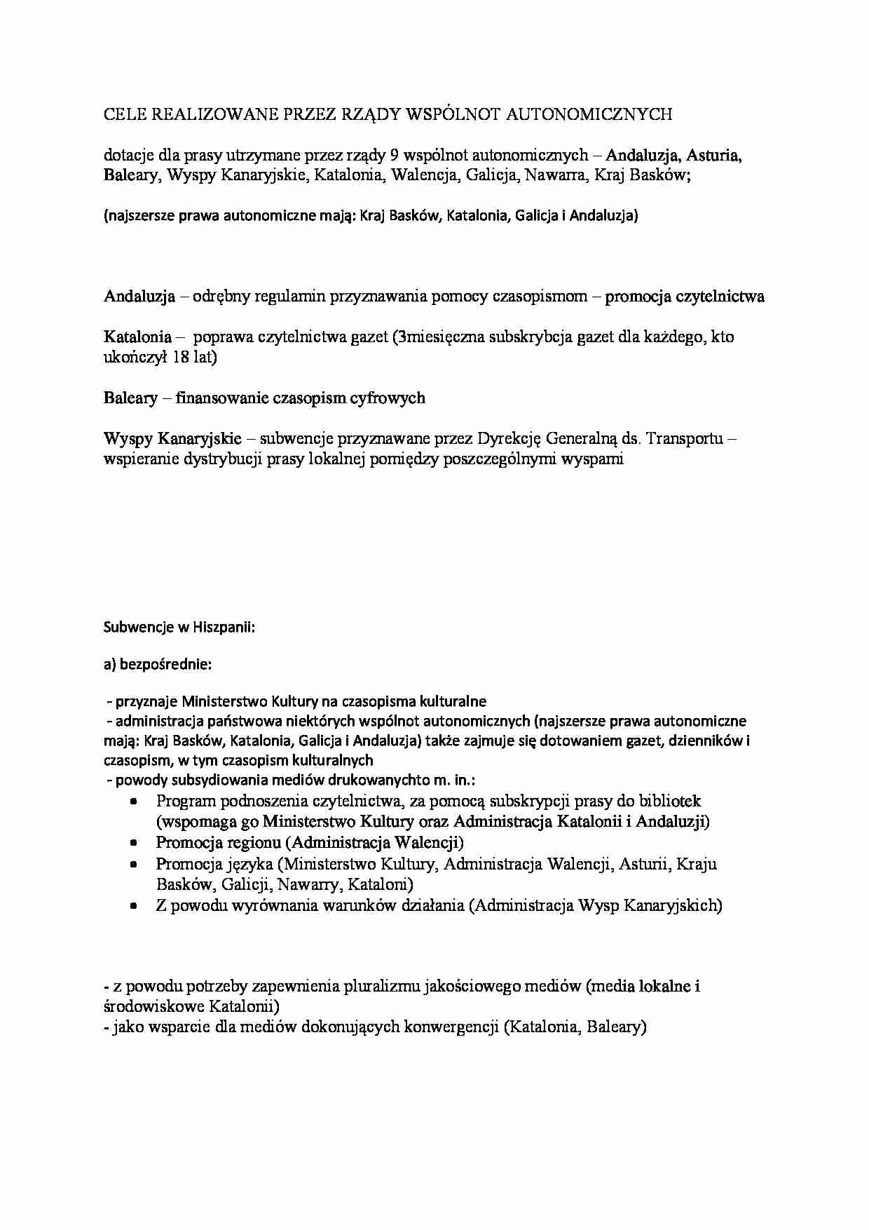 Subwencje w Hiszpanii - omówienie - strona 1