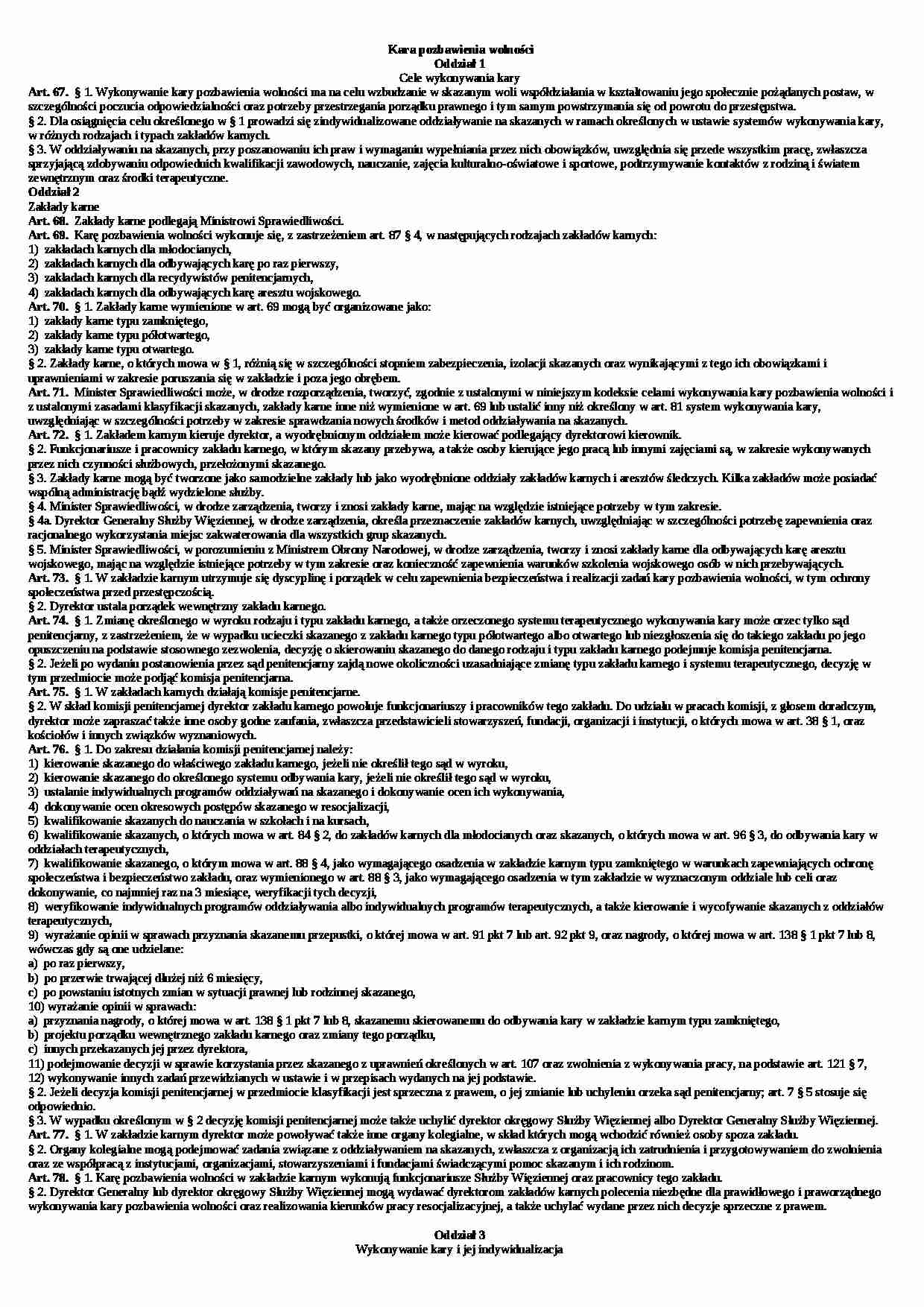 Kara pozbawienia wolności - strona 1