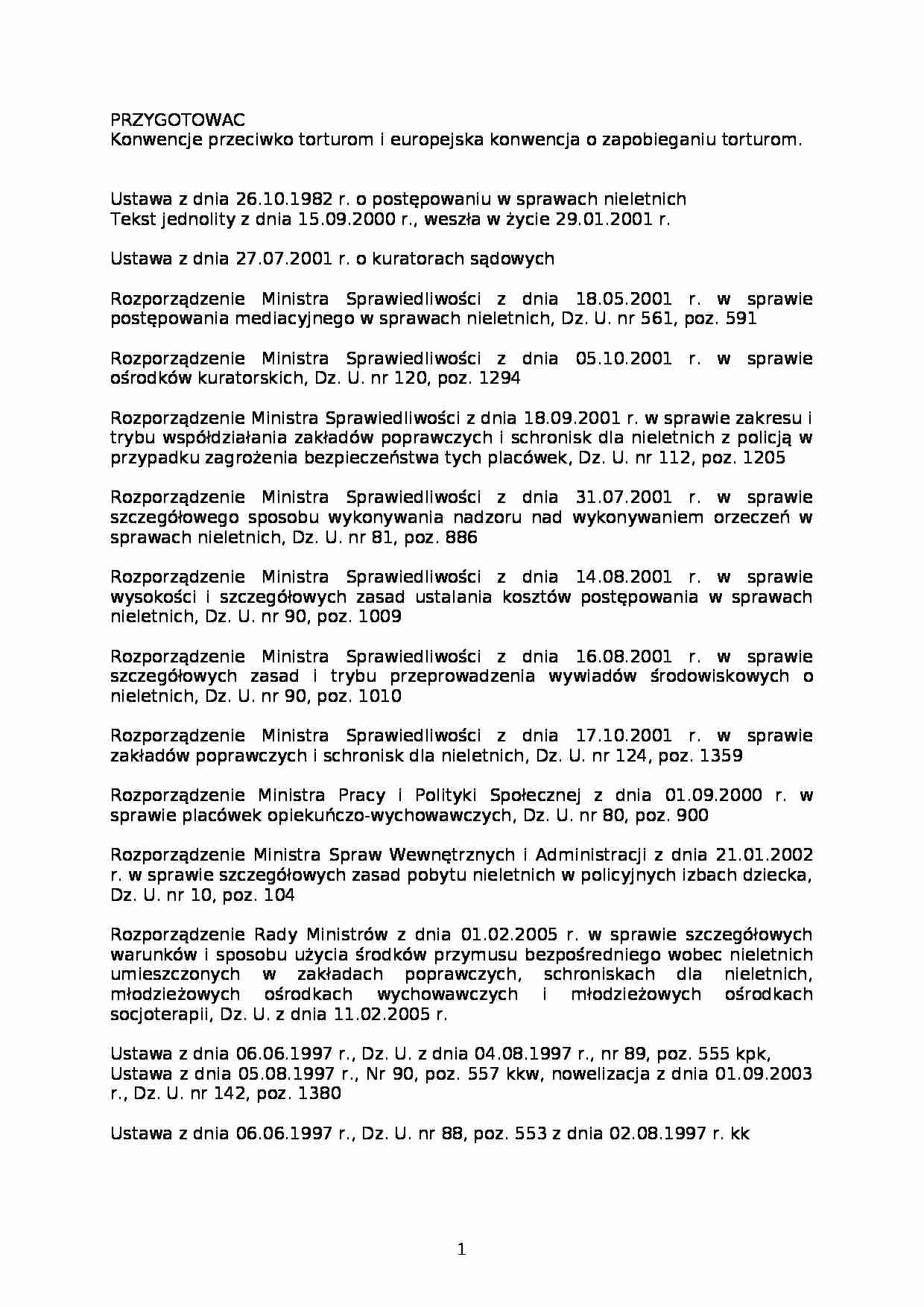 Podstawy prawne resocjalizacji - strona 1