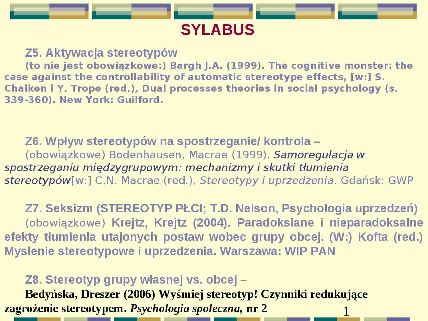 Aktywacja i aplikacja stereotypów - strona 1