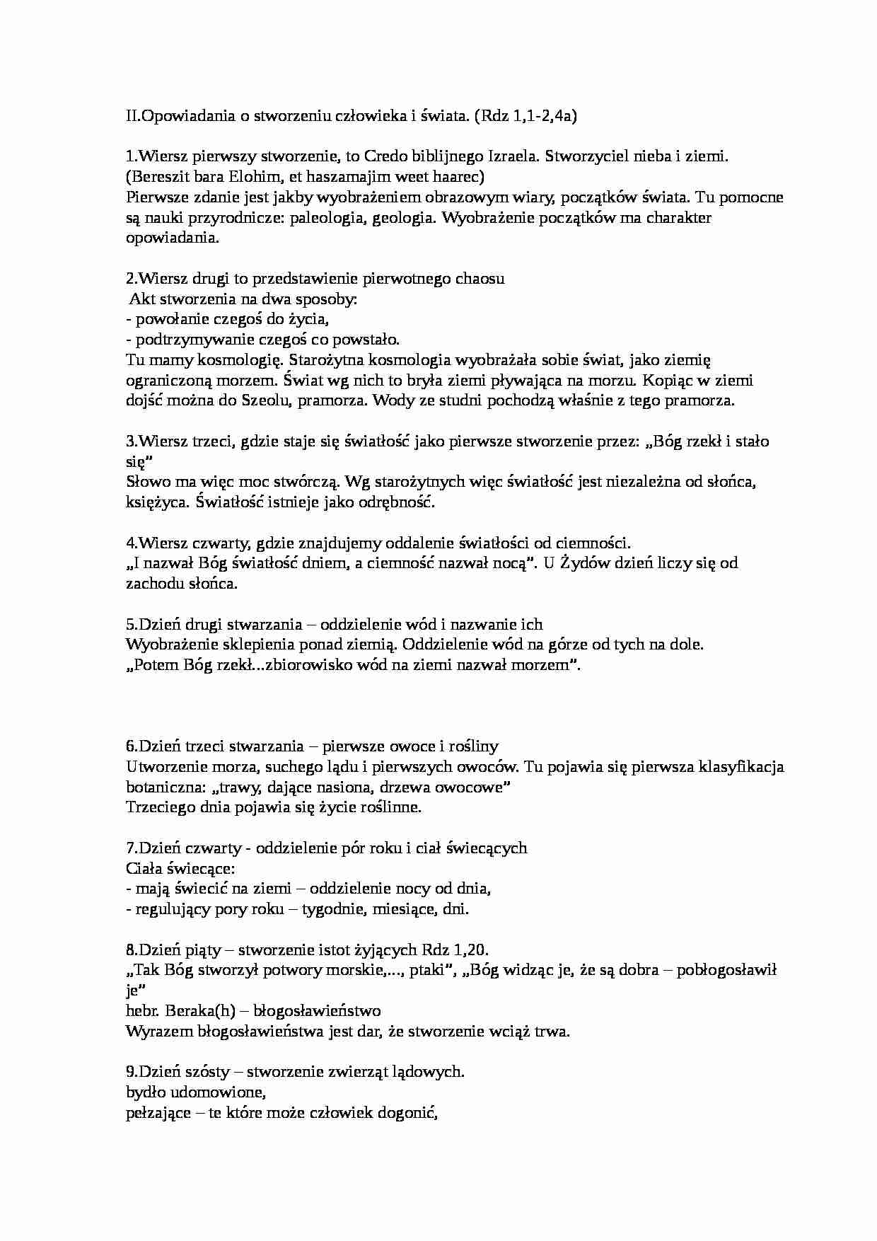 Opowiadania o stworzeniu człowieka i świata z księgi Rodzaju - strona 1