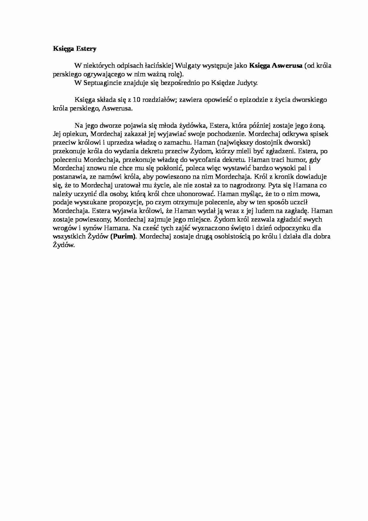 Księga Estery - opis - strona 1