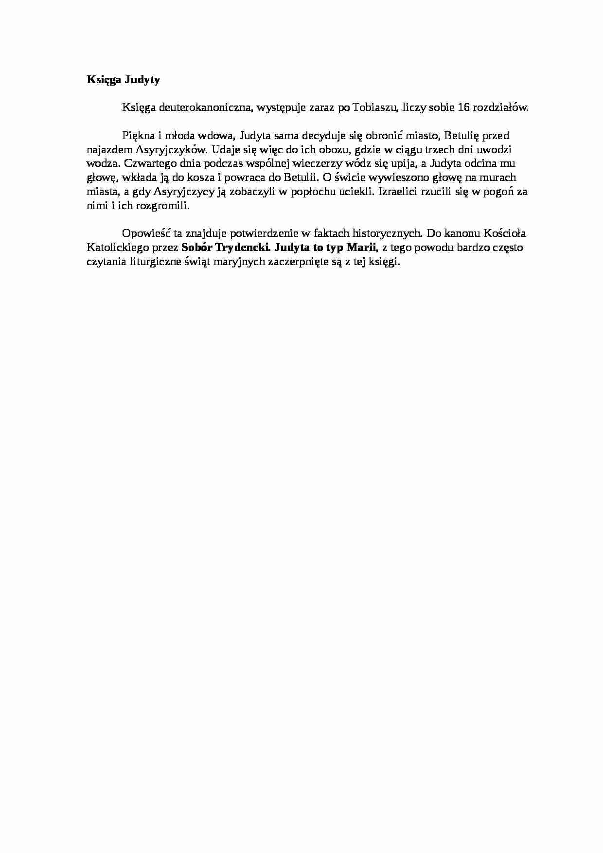 Księga Judyty - krótki opis - strona 1