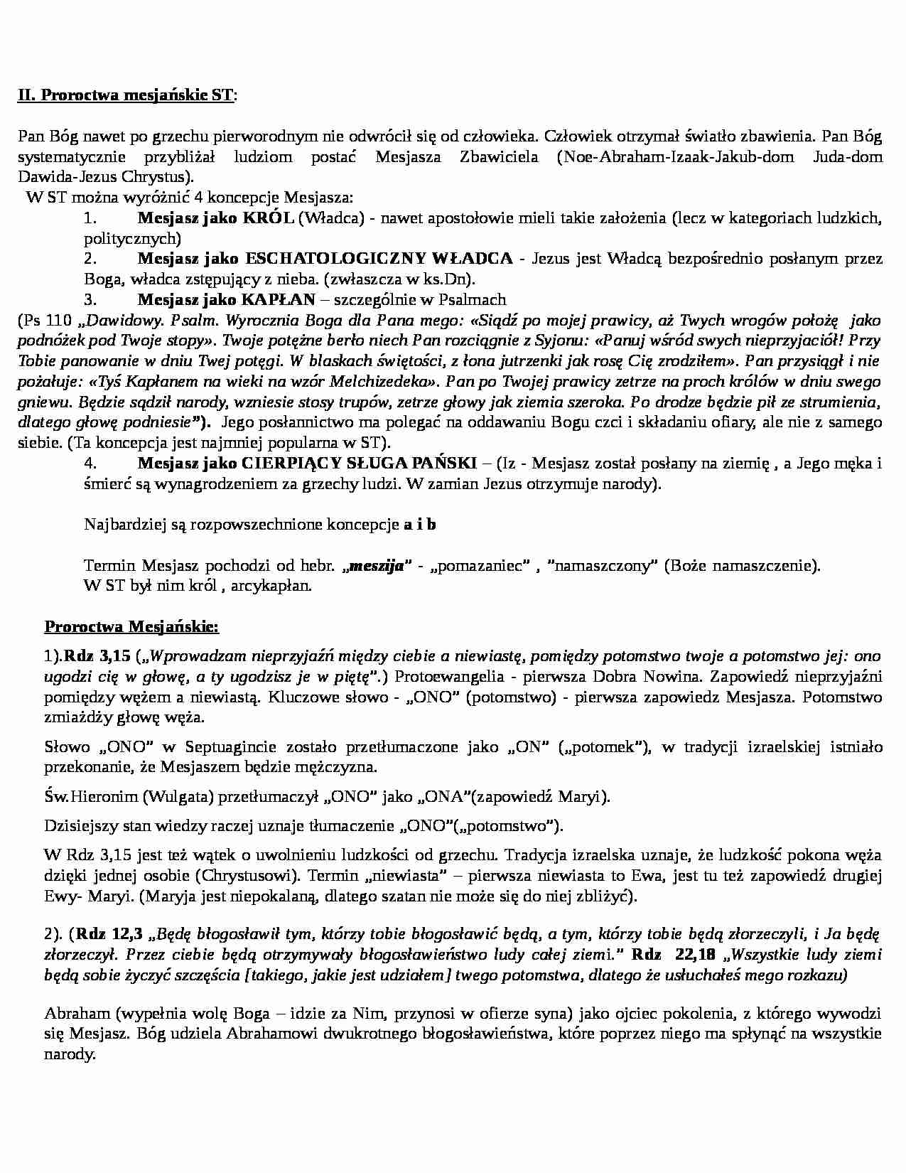 Proroctwa Mesjańskie Starego Testamentu - strona 1