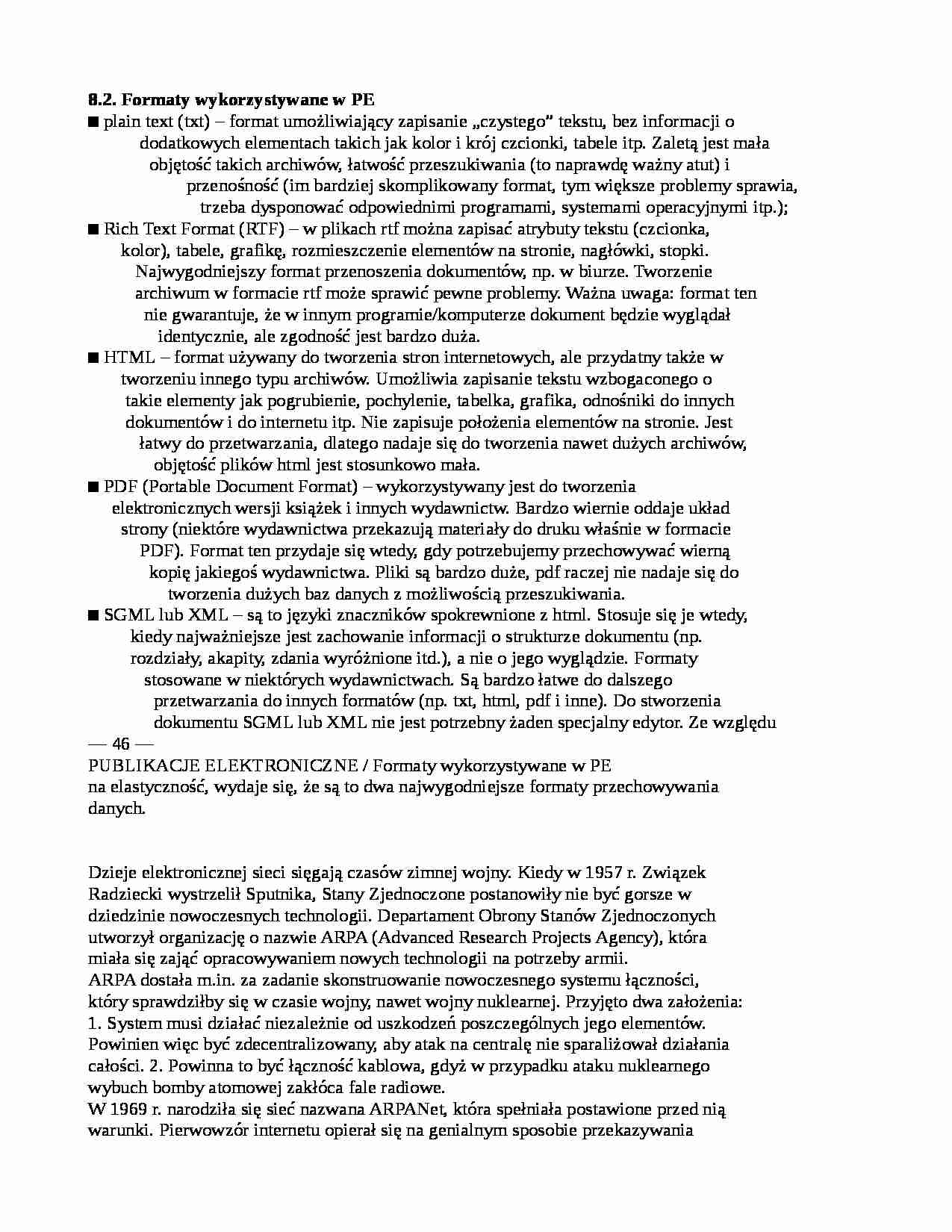 Formaty wykorzystywane w publikacjach elektronicznych - strona 1