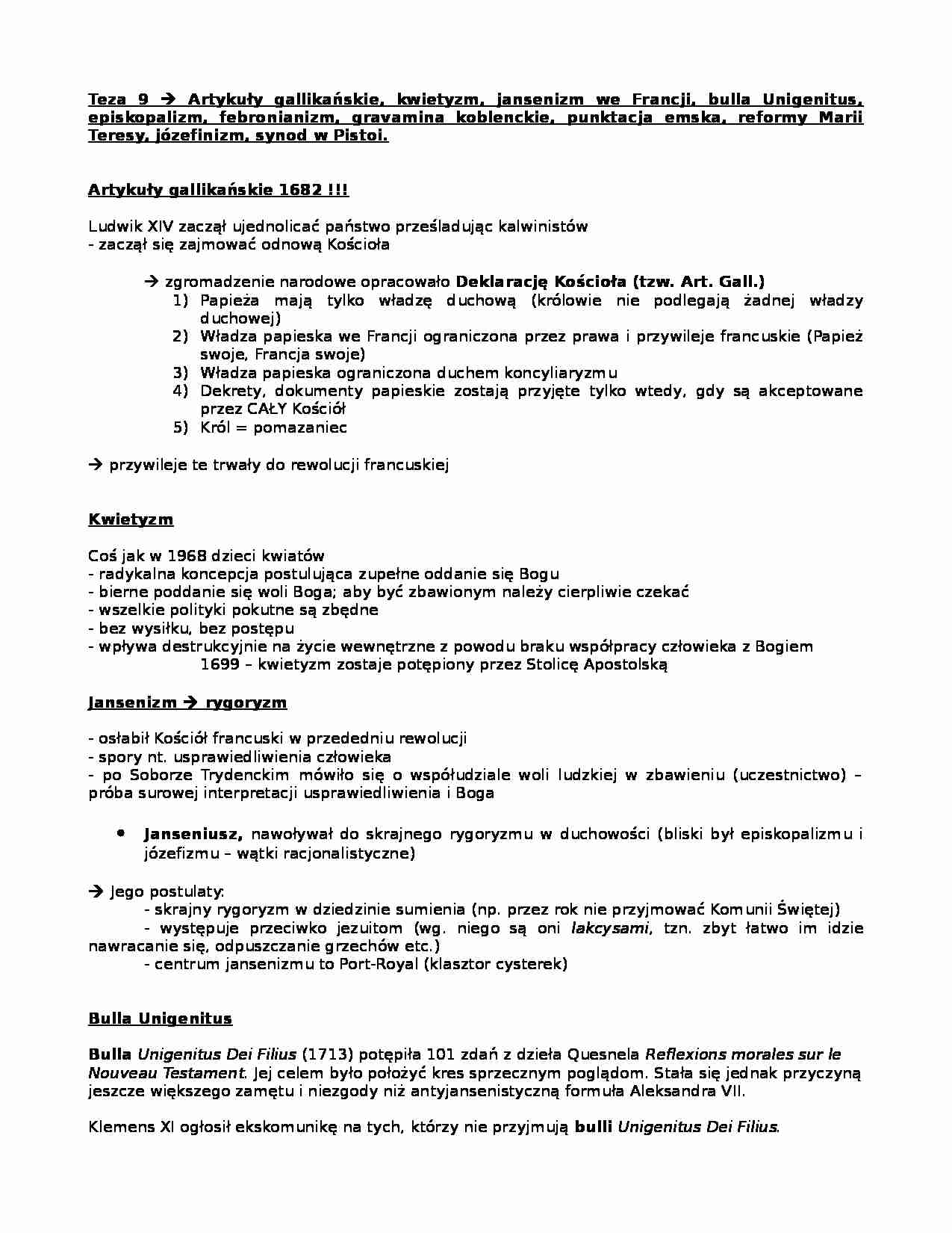 Historia Kościoła - opracowanie - strona 1