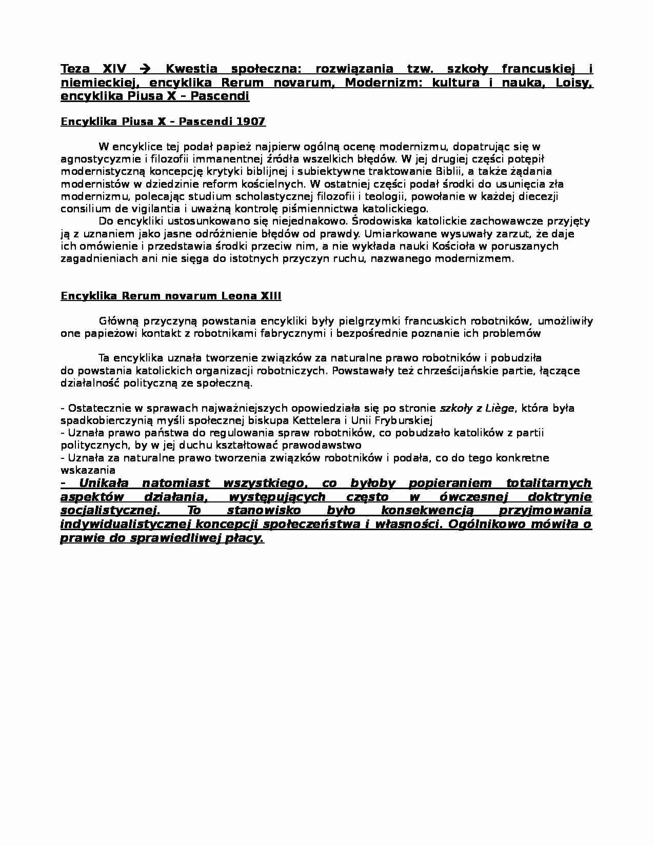 Encyklika Piusa X, Encyklika Leona XIII - strona 1