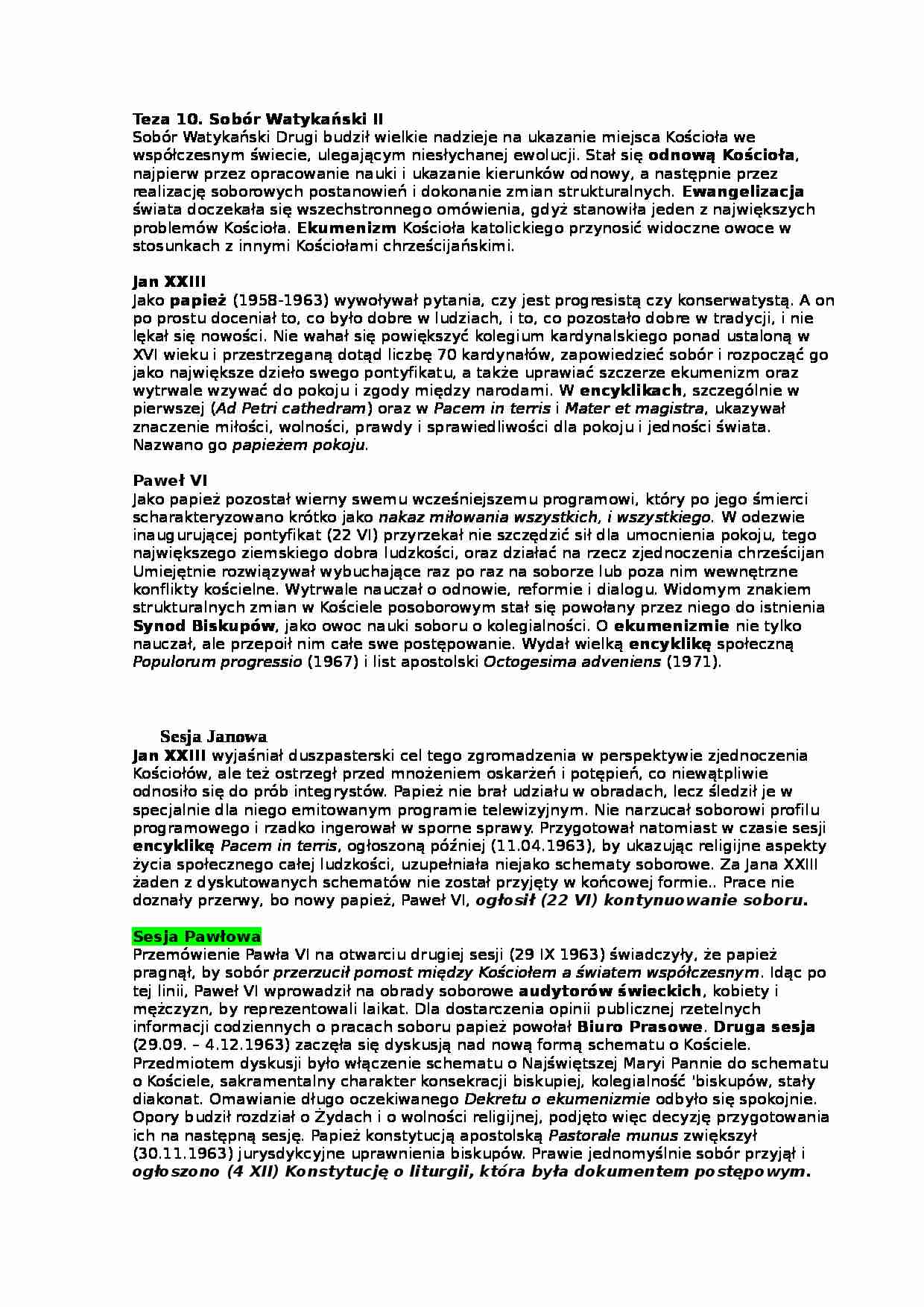 Sobór Watykański II, Jan XXIII - strona 1