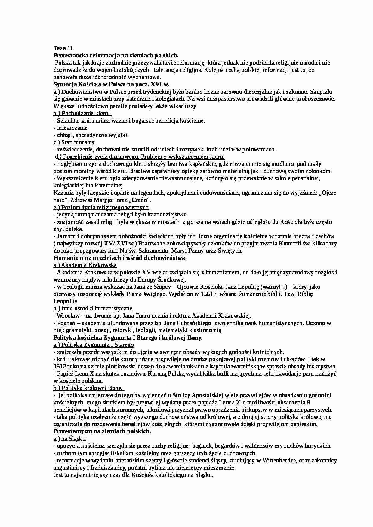 Protestancka reformacja na ziemiach polskich - strona 1