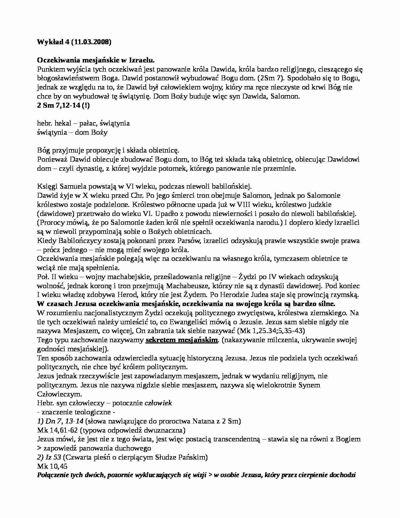 Oczekiwania mesjańskie w Izraelu - strona 1