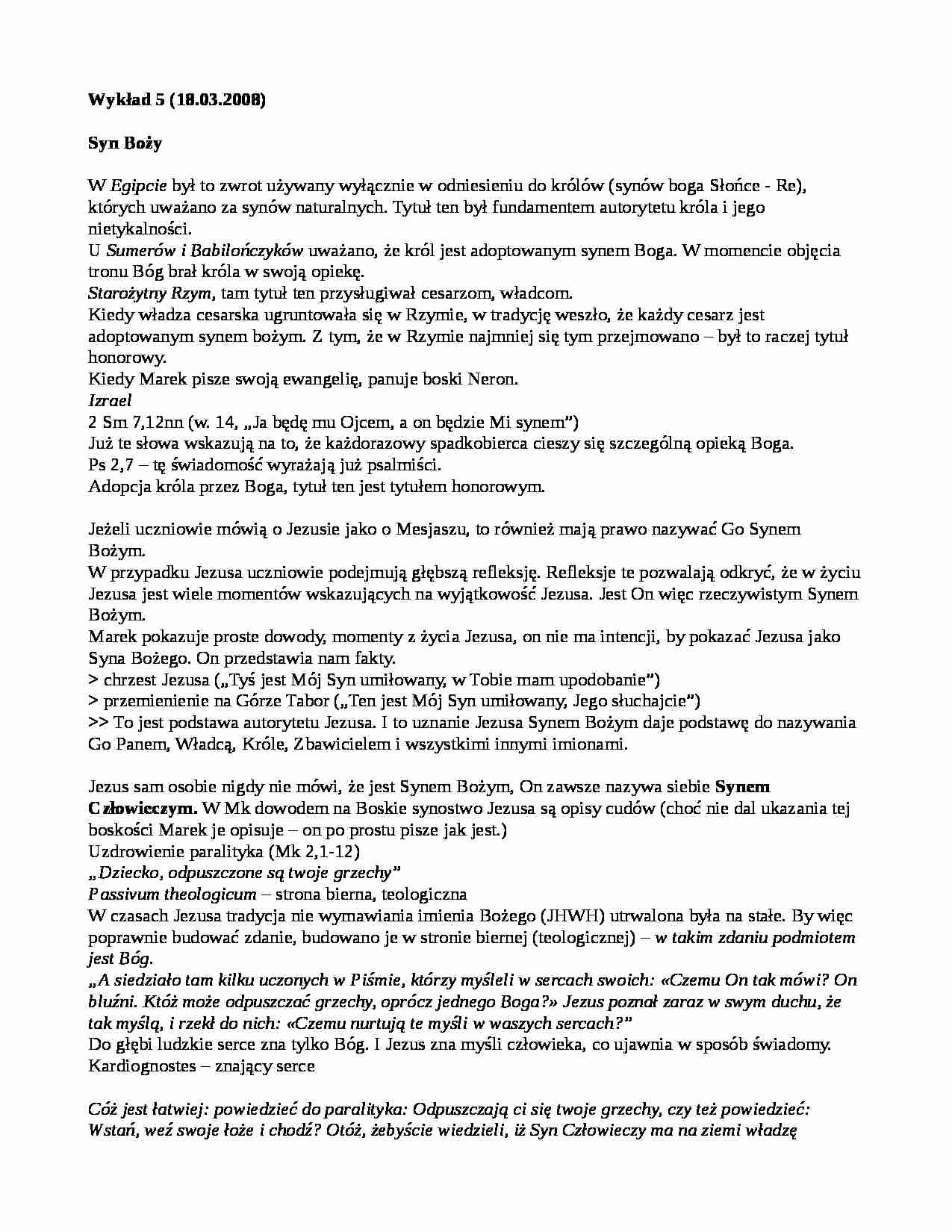 Syn Boży - wykład - strona 1