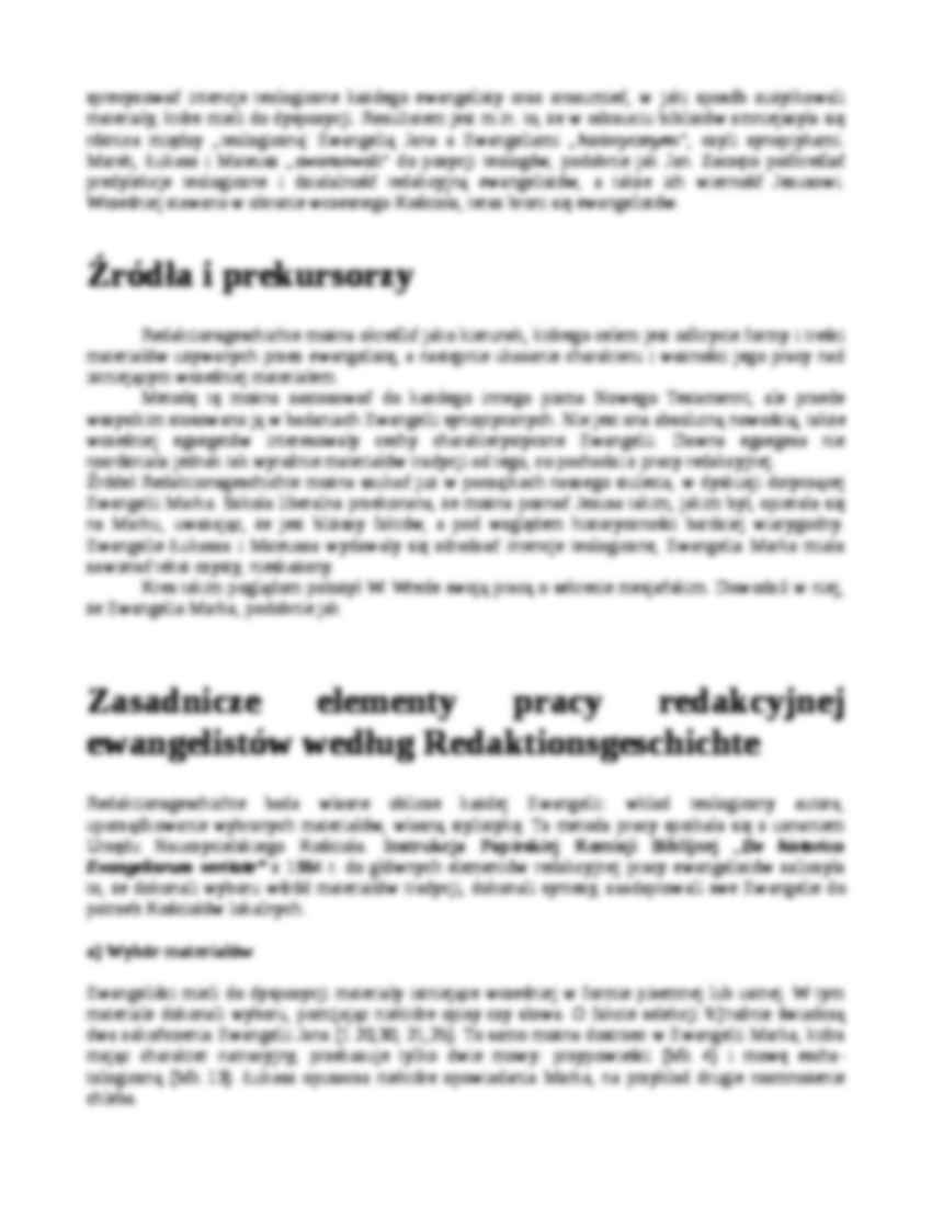Redaktionsgeschichte, czyli metoda historii redakcji - strona 2