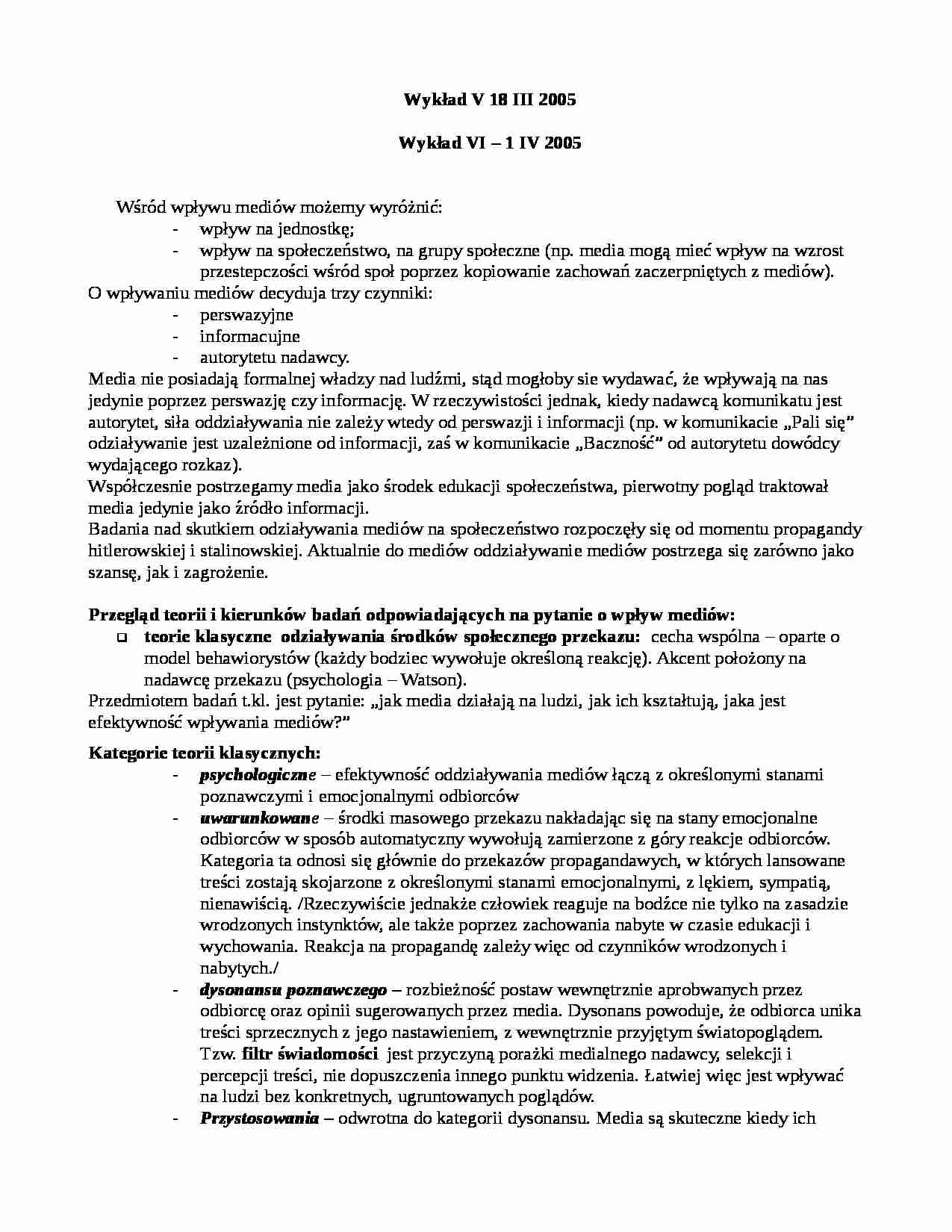 Wpływ mediów - wykład - strona 1