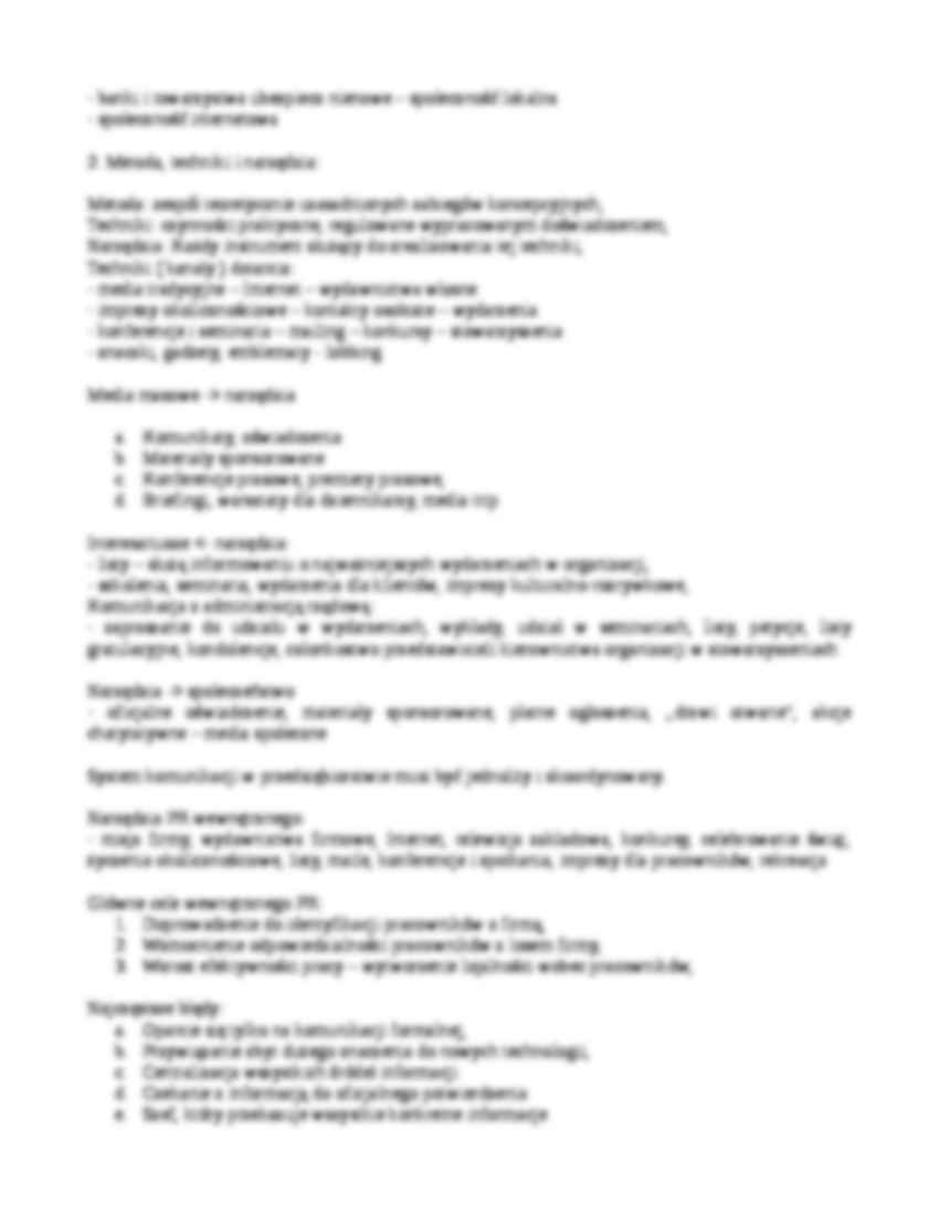 Public relations - opracowanie - Techniki dotarcia do otoczenia - strona 2