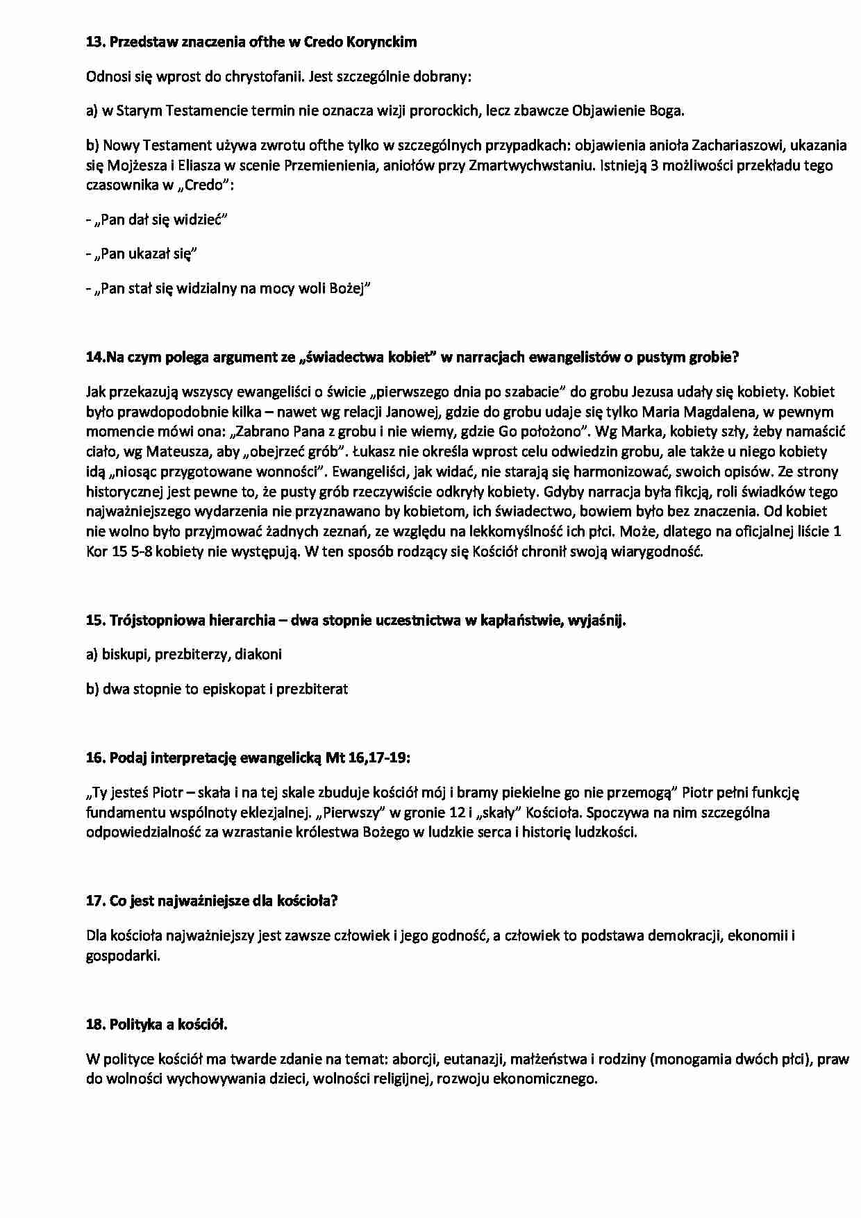 Znaczenia ofthe w Credo Korynckim - strona 1