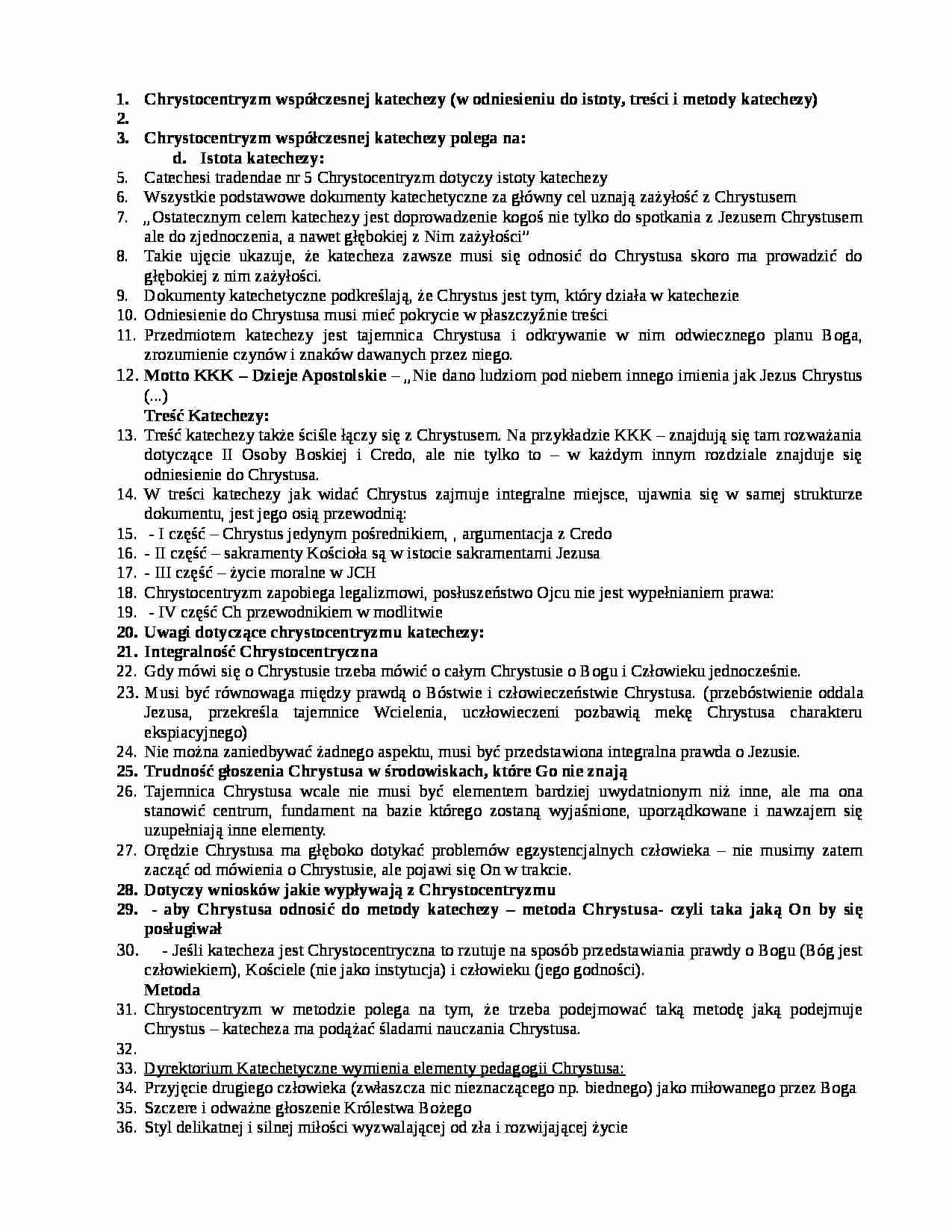 Chrystocentryzm współczesnej katechezy - strona 1