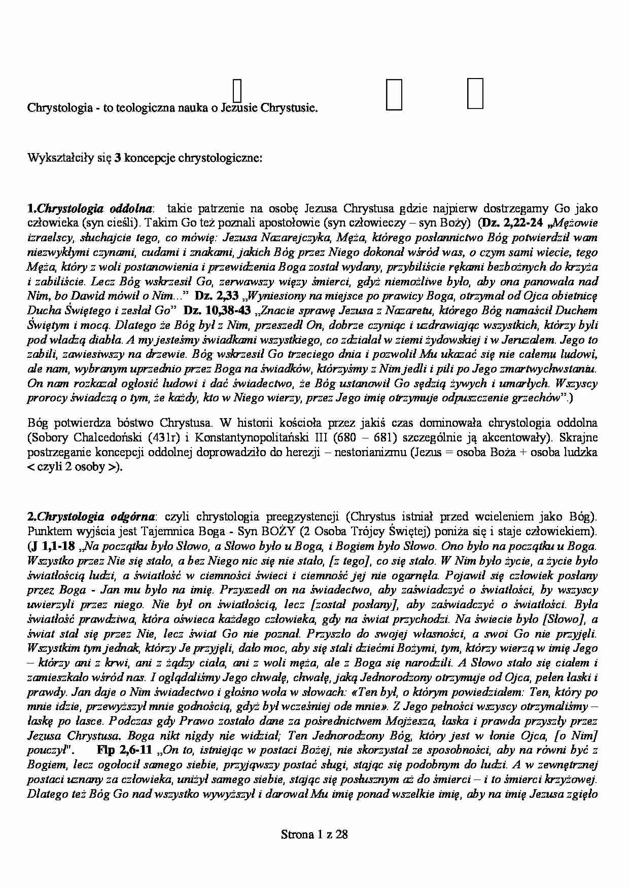 Trzy koncepcje chrystologiczne - strona 1