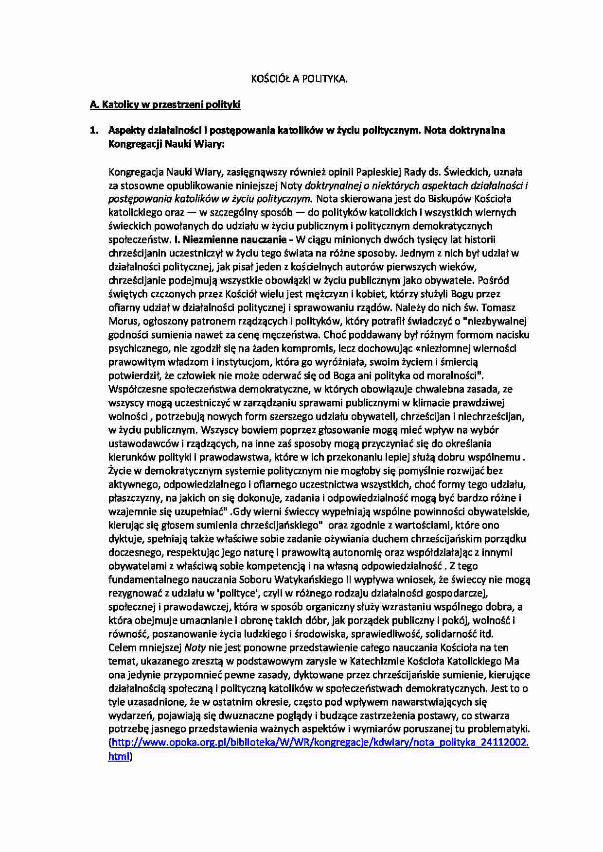 Kościół a polityka - strona 1