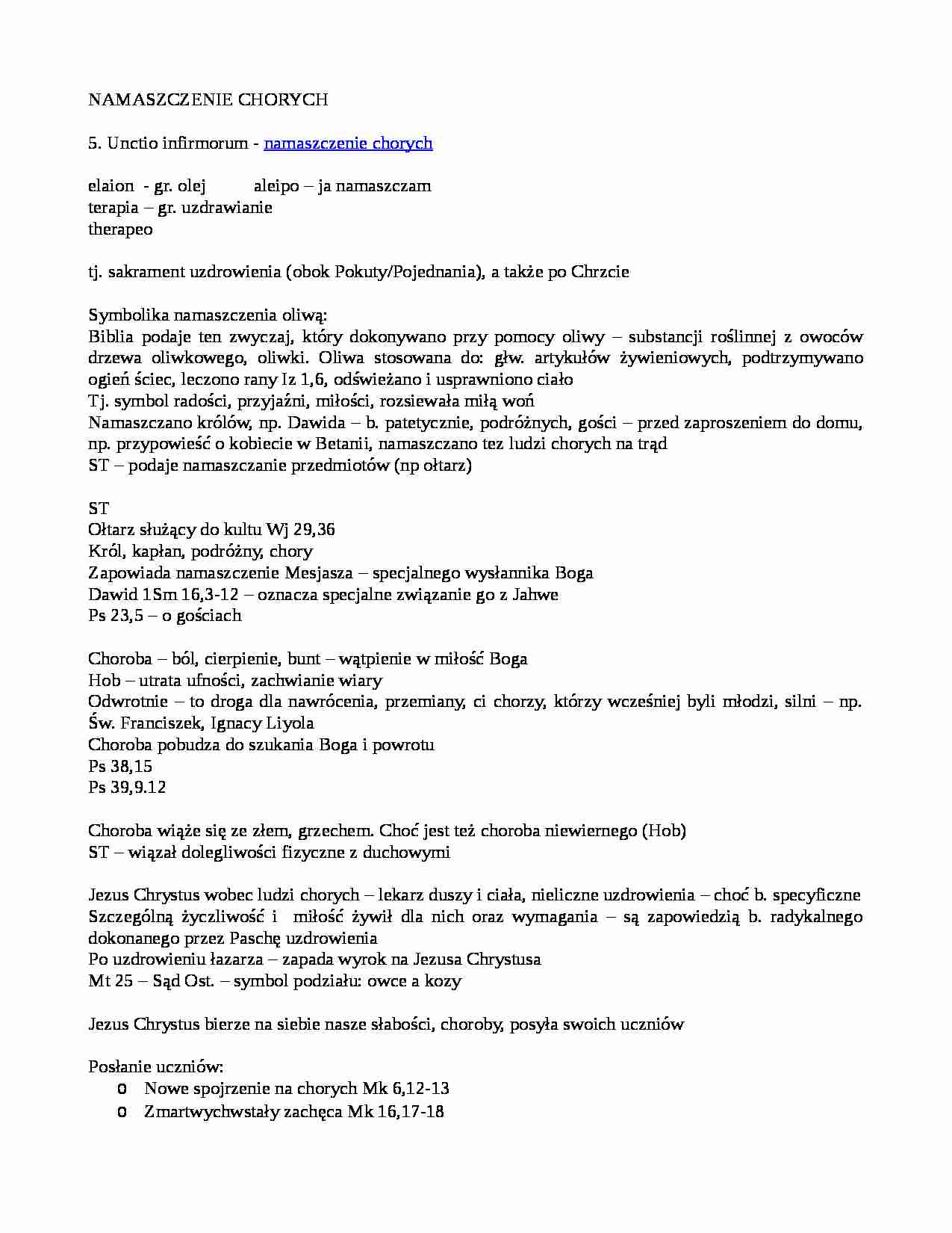 Sakrament namaszczenia chorych - strona 1