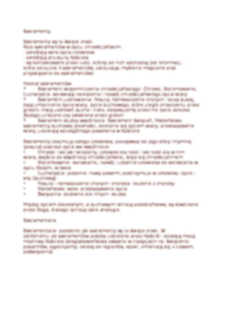 Sakramentologia - definicja i podział - strona 2