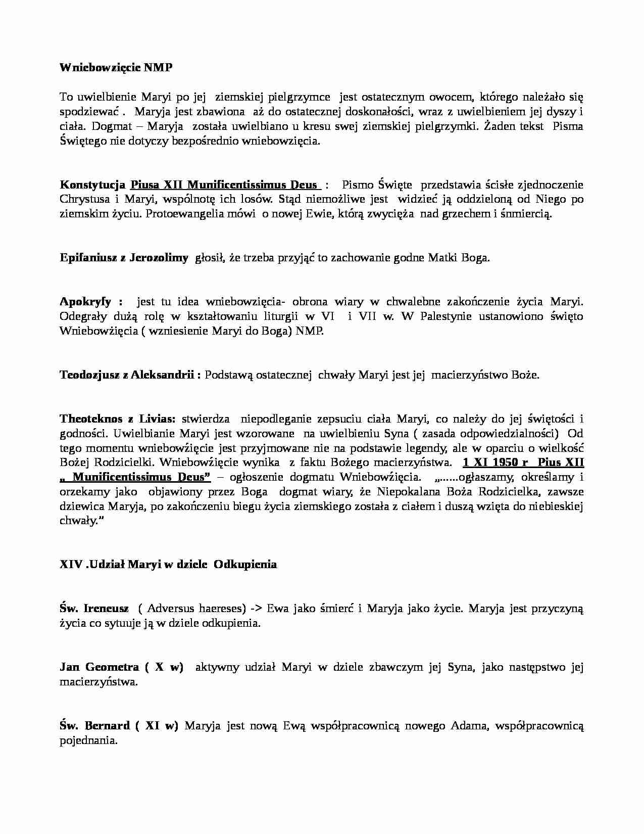 Wniebowzięcie Najświętszej Maryji Panny - strona 1