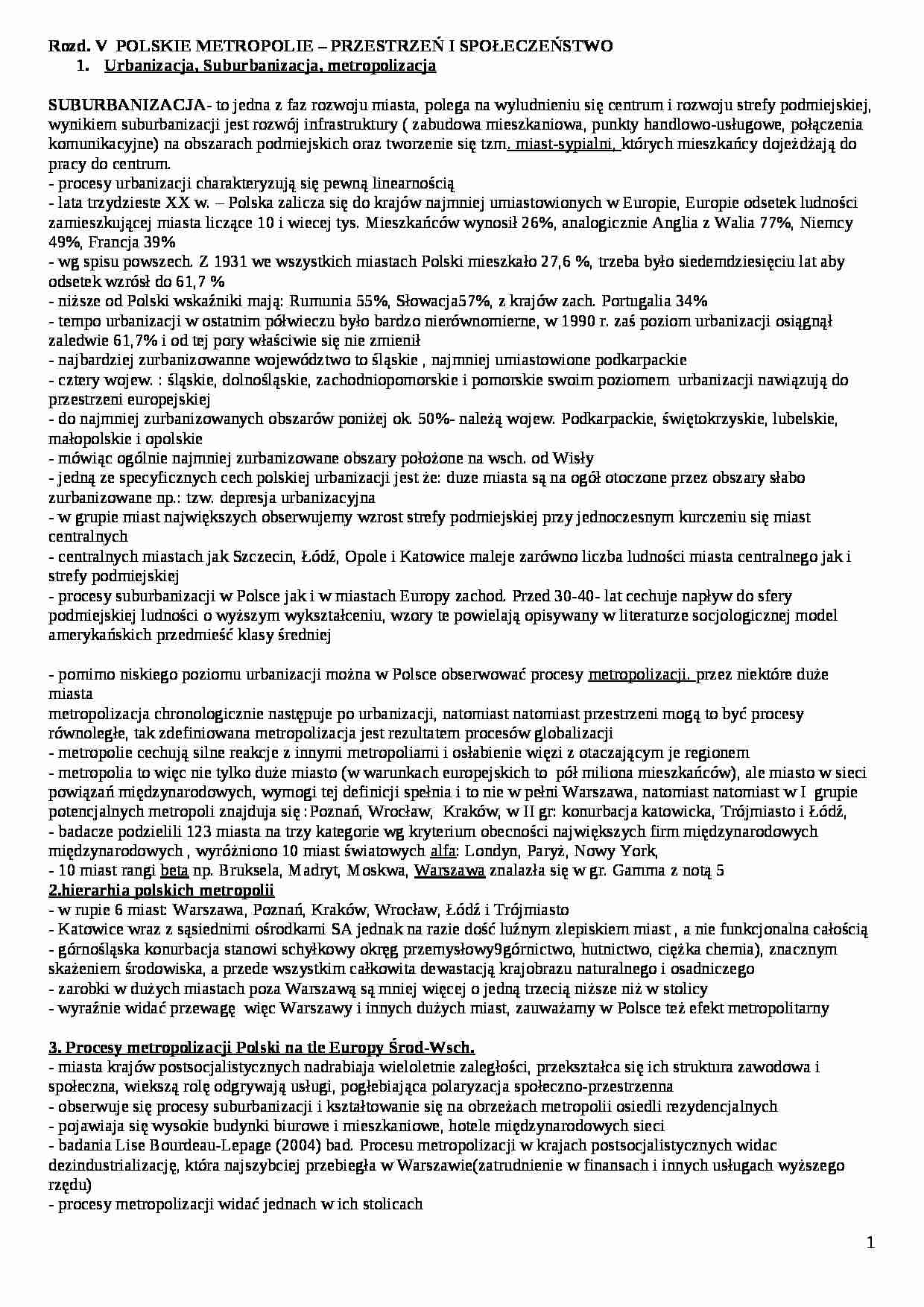 Polskie metropolie - przestrzeń i społeczeństwo - strona 1