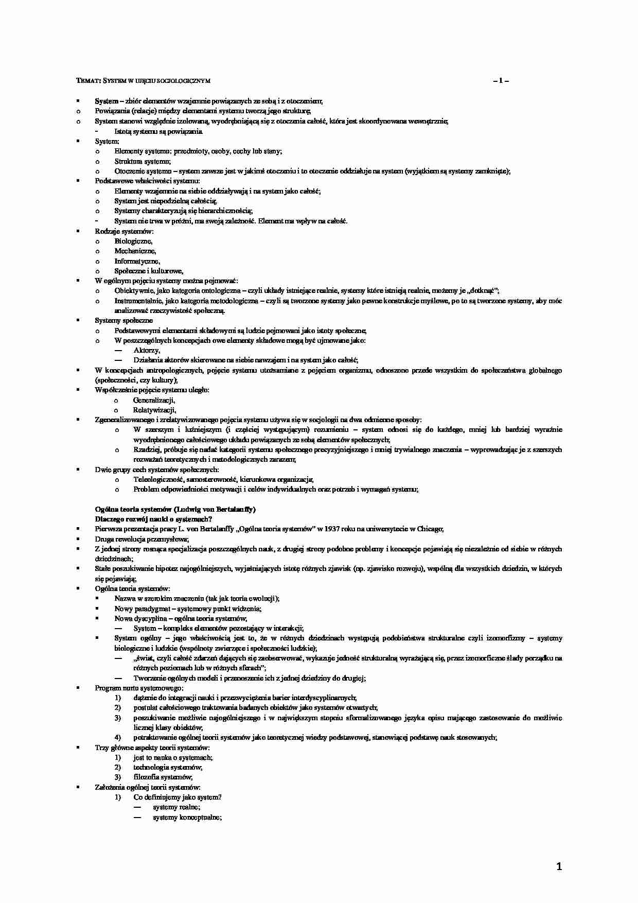 System w ujęciu socjologicznym - strona 1