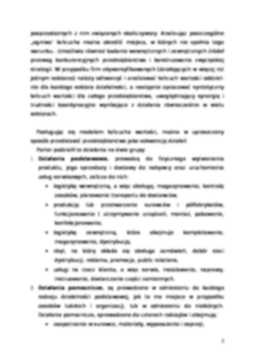 Analiza łańcucha wartości - Zarządzanie - strona 2