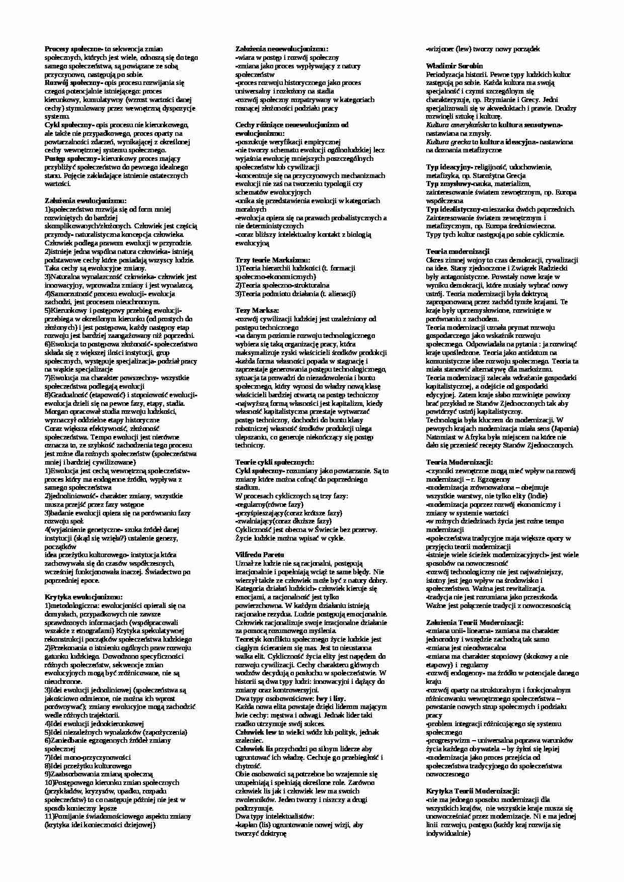 Socjologia zmiany społecznej - wykład - strona 1